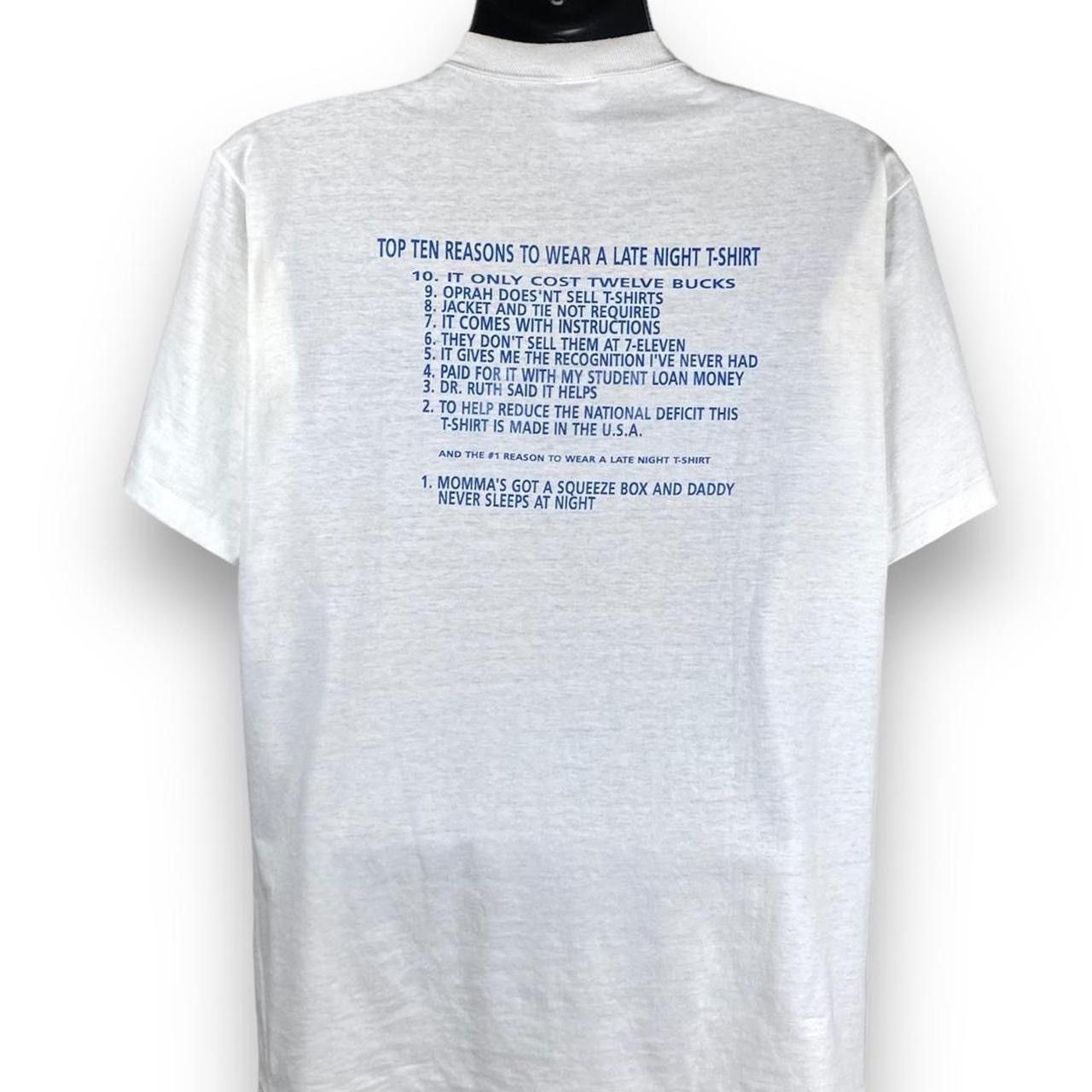 Jerzees × Vintage Vintage 90s Jerzees Late Night with David Letterman Tshirt Size US XL / EU 56 / 4 - 2 Thumbnail