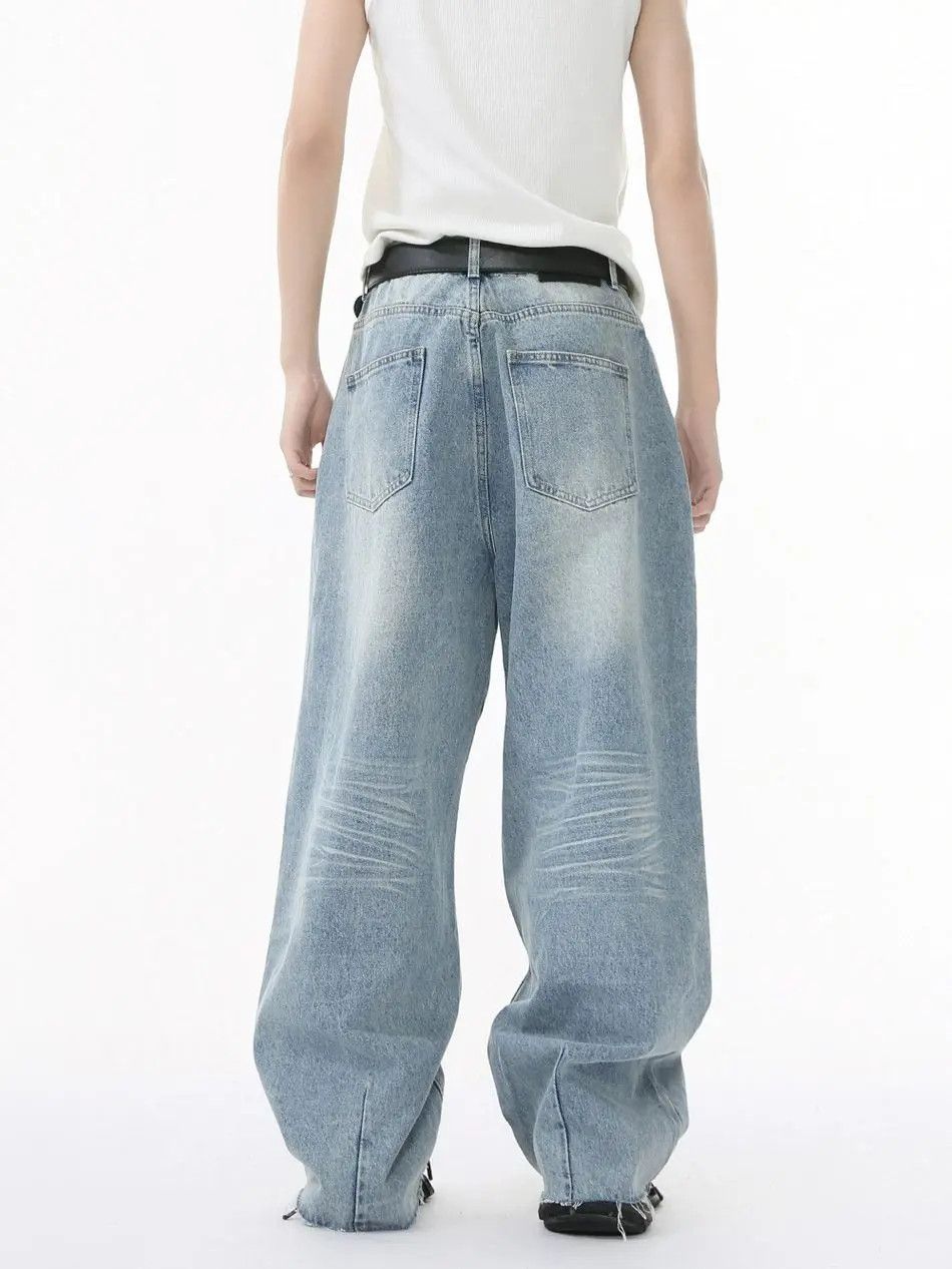 Japanese Brand Retro loose washed wide leg jeans Size US 32 / EU 48 - 3 Thumbnail
