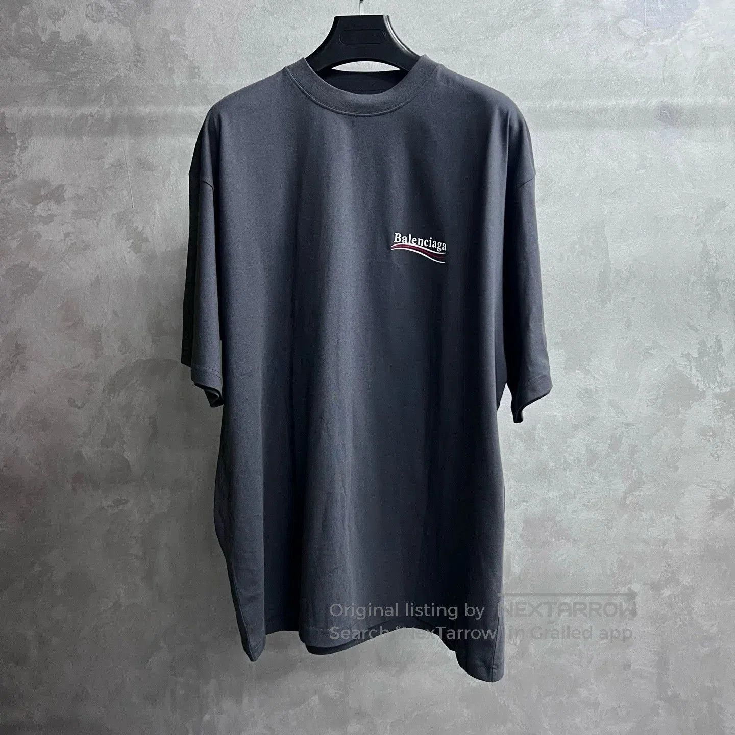 Balenciaga Balenciaga Gray Logo Print Crew Neck T. Size US XXS / EU 40 - 1 Thumbnail
