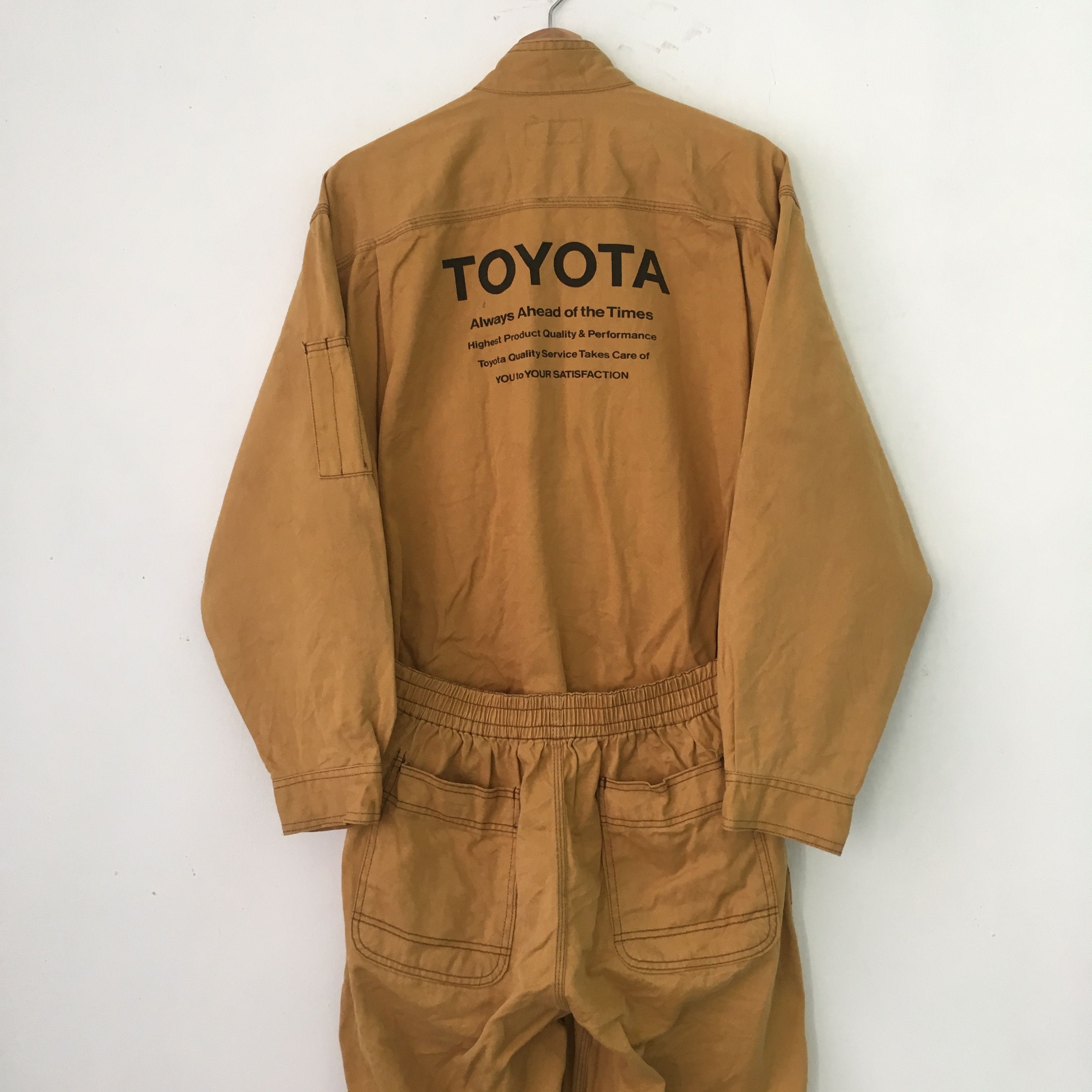 Japanese Brand Vintage 90's Heavy Used Toyota Japan Brown Coveralls - 481 Size US L / EU 52-54 / 3 - 15 Thumbnail