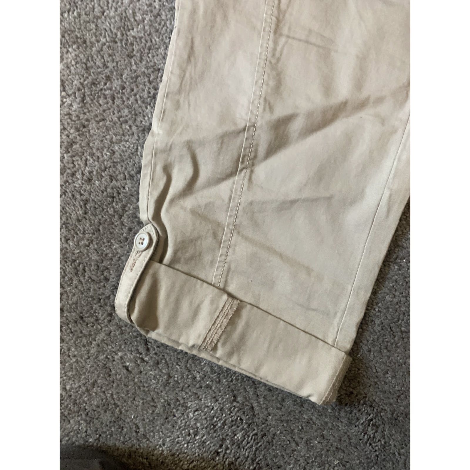 Old Navy OLD NAVY Womens 100% Cotton Khaki Capris Crop Pants Size 6 Regular Inseam 20in Pockets Crop Flat Front Beige Shorts Pants Size 28" / US 6 / IT 42 - 5 Thumbnail