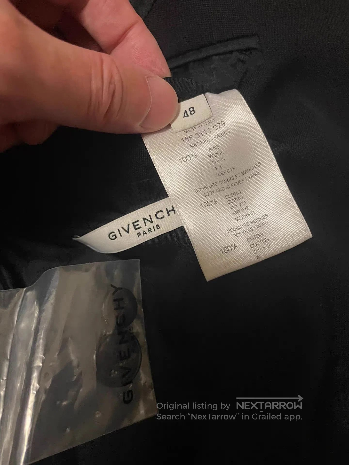Givenchy Black Blazer with Beaded Collar Detail. Size US M / EU 48-50 / 2 - 6 Thumbnail