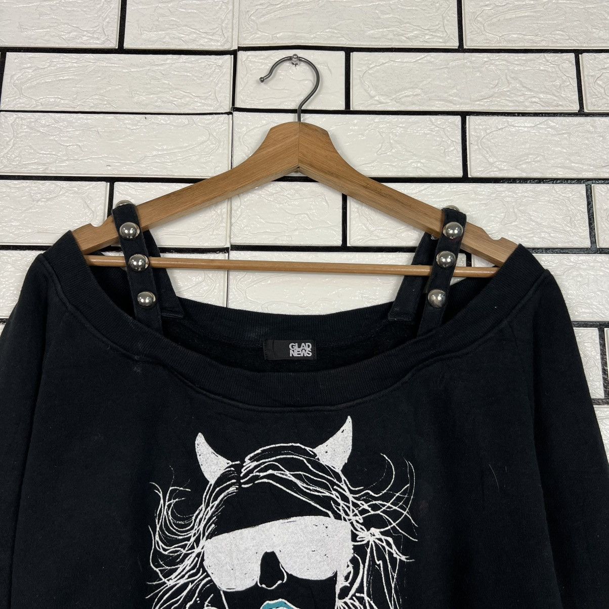 Japanese Brand Devil Girl Graphic Printed Lolita Punk Sweatshirt #4217-C192 Size S / US 4 / IT 40 - 3 Thumbnail