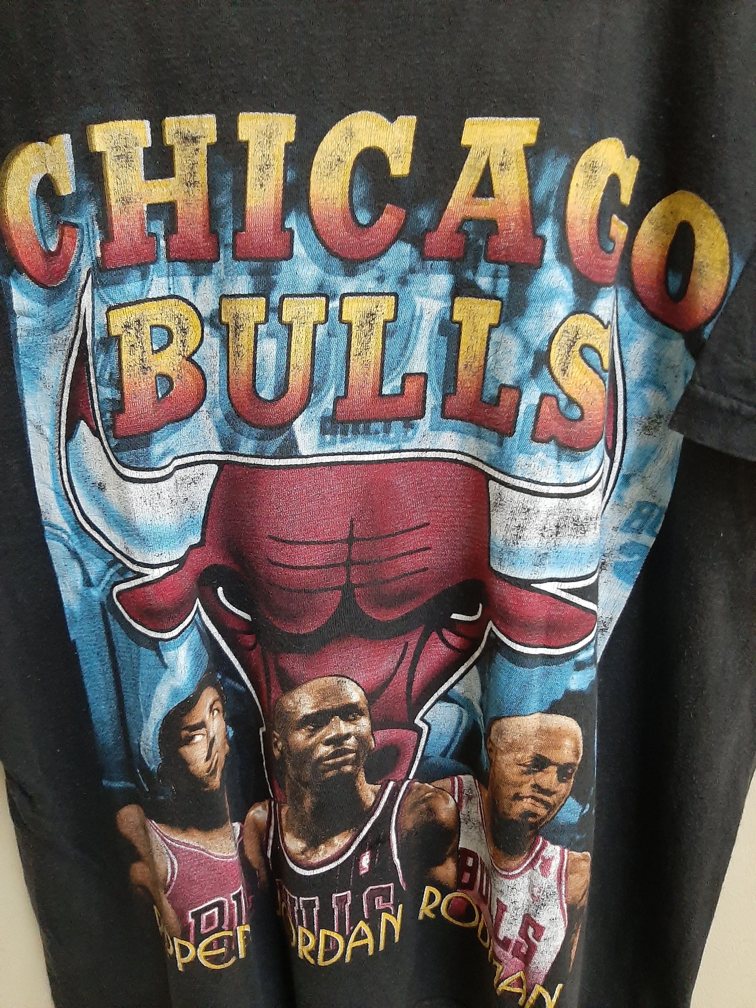 NBA × Rap Tees × Vintage Vtg 90s Chicago Bull Raptees Size US XL / EU 56 / 4 - 2 Thumbnail