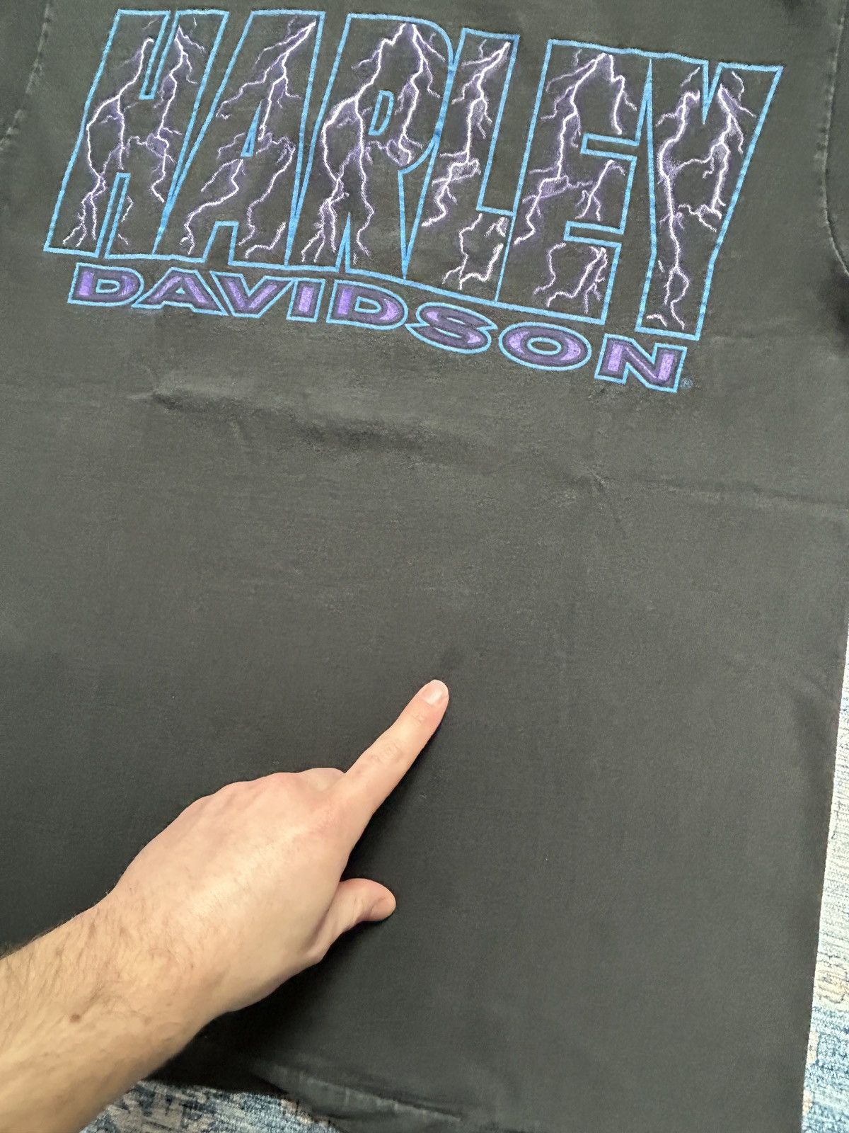 Harley Davidson Vintage 90s Harley Davidson Lightning Graphic Tee Size US M / EU 48-50 / 2 - 5 Thumbnail