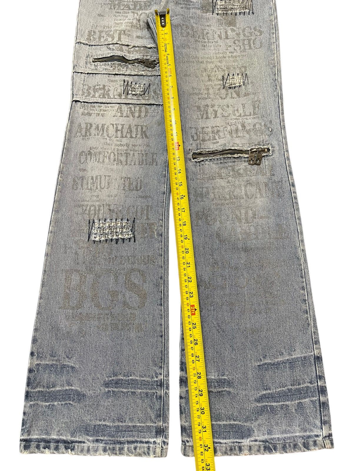 If Six Was Nine Vintage Japanese Bernings-Sho Printed Word Painted Flared Size US 29 - 14 Thumbnail
