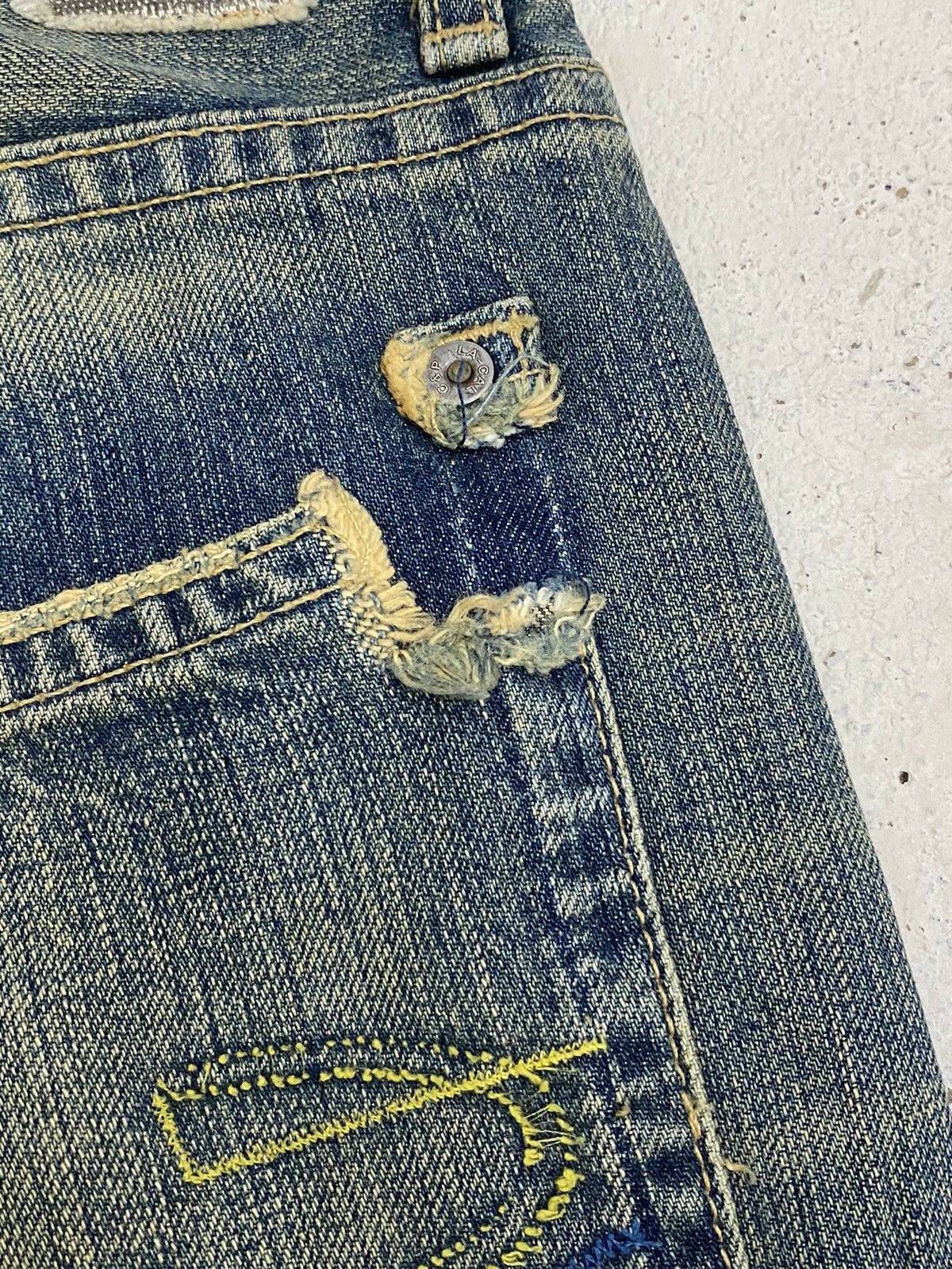 Hysteric Glamour Chip Pepper Jean Baggy Mud Washed Whisker Distressed Size US 30 / EU 46 - 16 Thumbnail