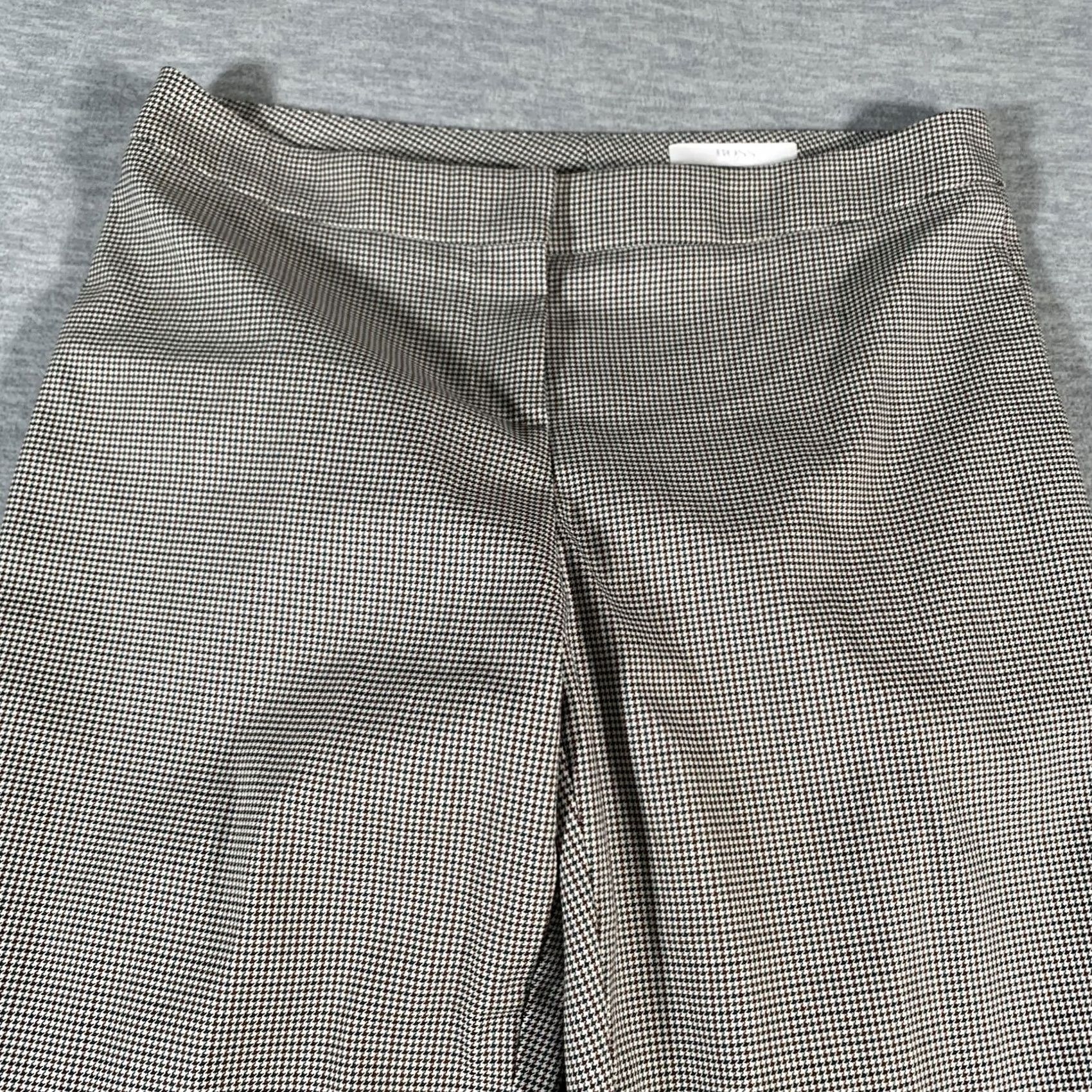Vintage VINTAGE Boss Pants Womens 4 Brown Houndstooth Slim Fit Dress Trouser Office Germany Size 26" / US 2 / IT 38 - 5 Thumbnail