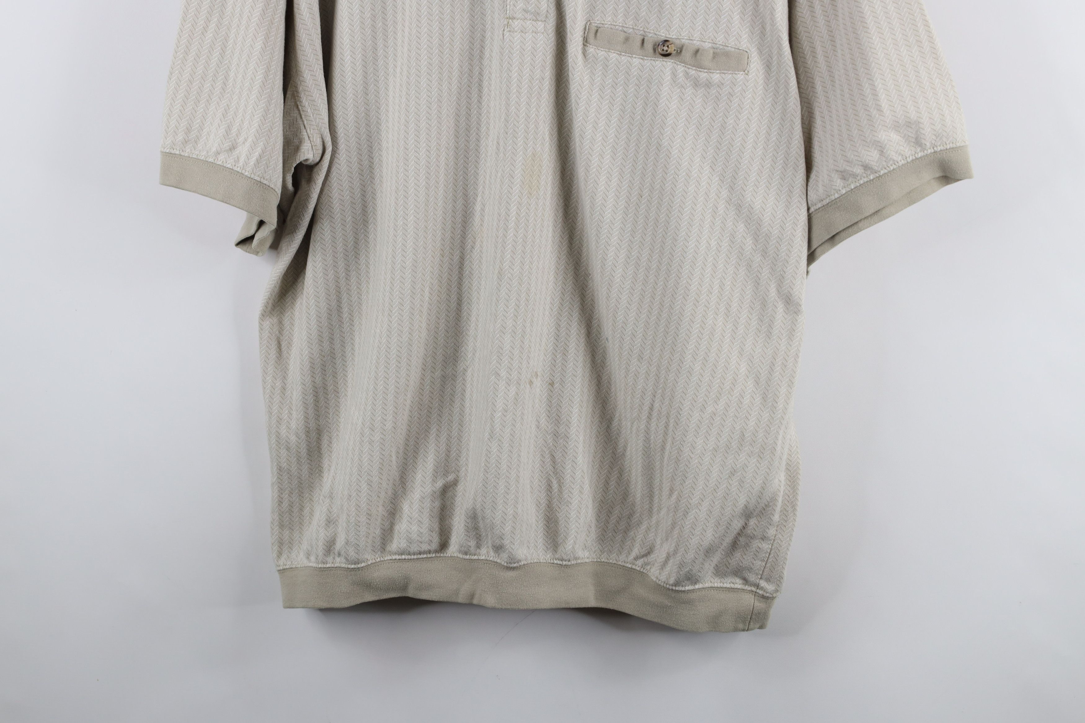 Vintage Vintage 90s Streetwear Herringbone Pullover Polo Shirt Mafia Size US XL / EU 56 / 4 - 3 Thumbnail