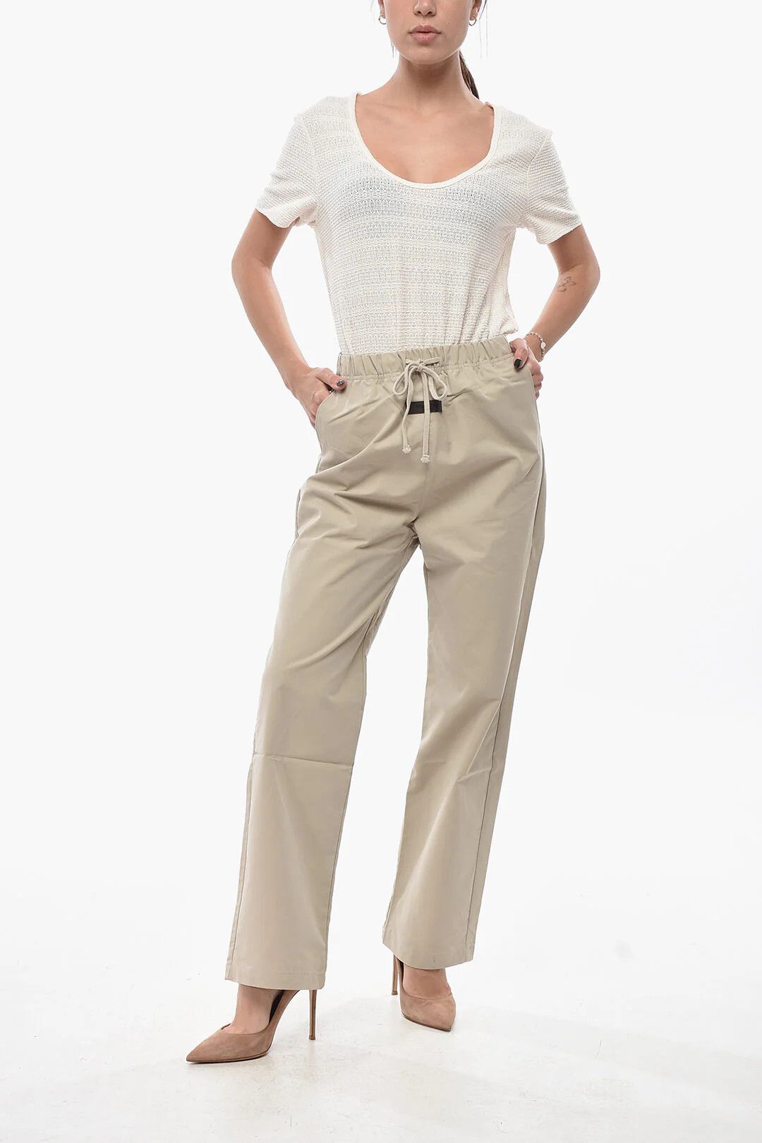 Fear of God og1mm0326 Cotton-Blend Pant in Beige Size 32" / US 10 / IT 46 - 4 Thumbnail