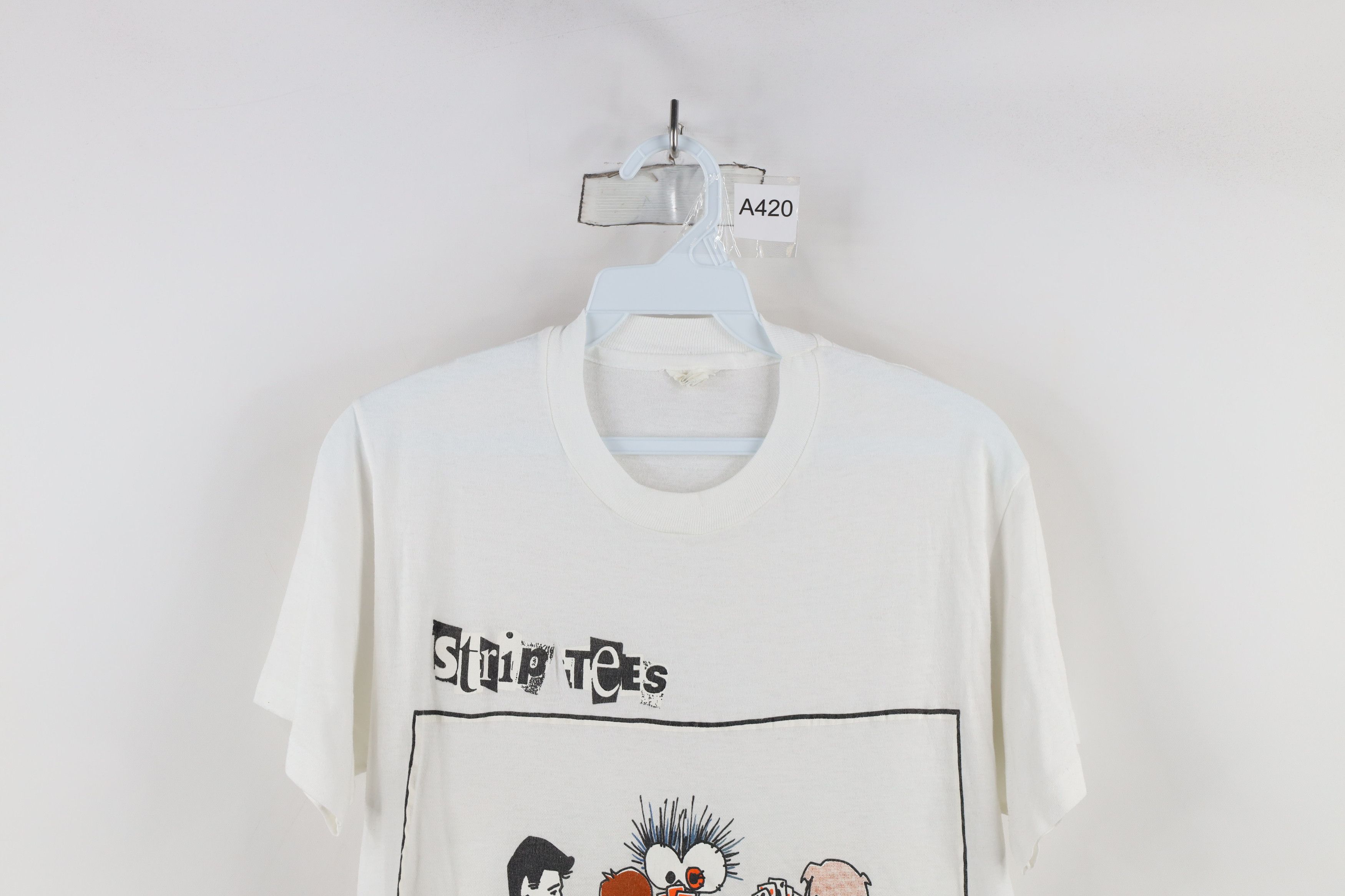 Vintage Vintage 80s Streetwear Tees Comic Poker T-Shirt White USA Size US S / EU 44-46 / 1 - 2 Thumbnail