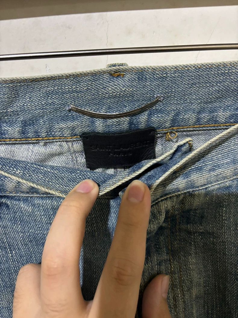 Yves Saint Laurent Saint Laurent 15 FW Genuine Light Blue Wash Knife Cut Frin Size US 34 / EU 50 - 3 Thumbnail