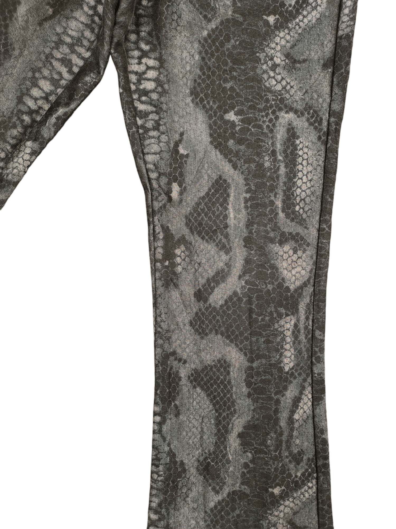 If Six Was Nine Flare Jeans Mavi Python Printed Denim Bootcut Y2k Size US 27 - 5 Thumbnail