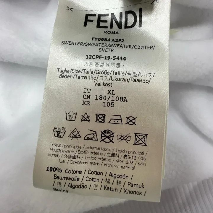 Fendi Fendi White Hooded Sweatshirt for Men -2507 Size US XL / EU 56 / 4 - 5 Thumbnail