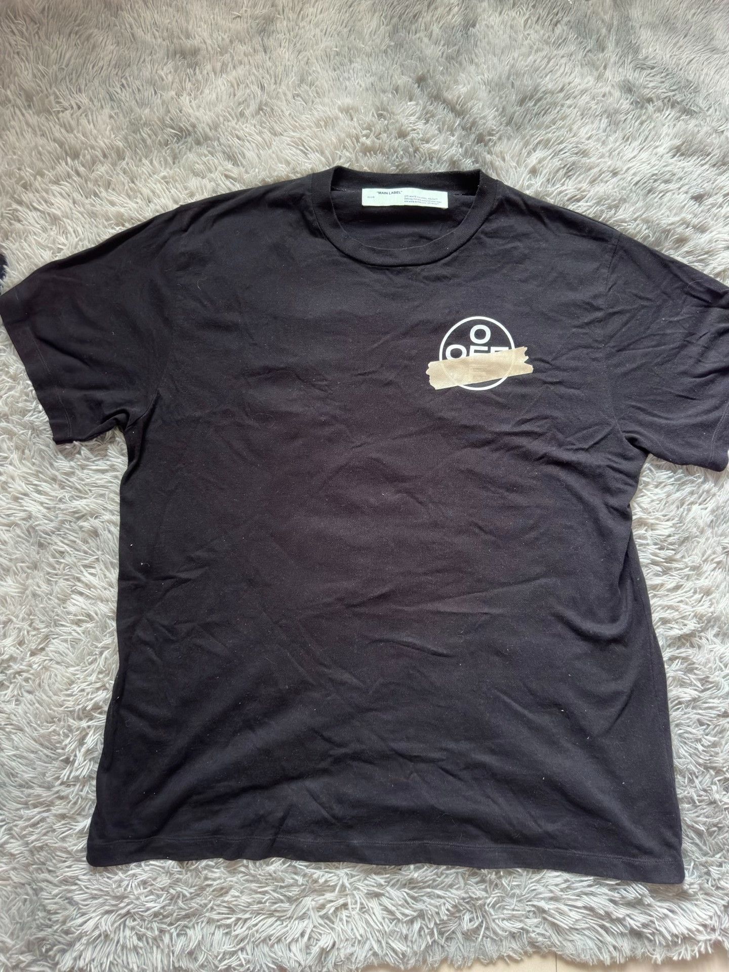 Off-White Off-White Black Gold Foil Tape Tee Size US L / EU 52-54 / 3 - 1 Thumbnail