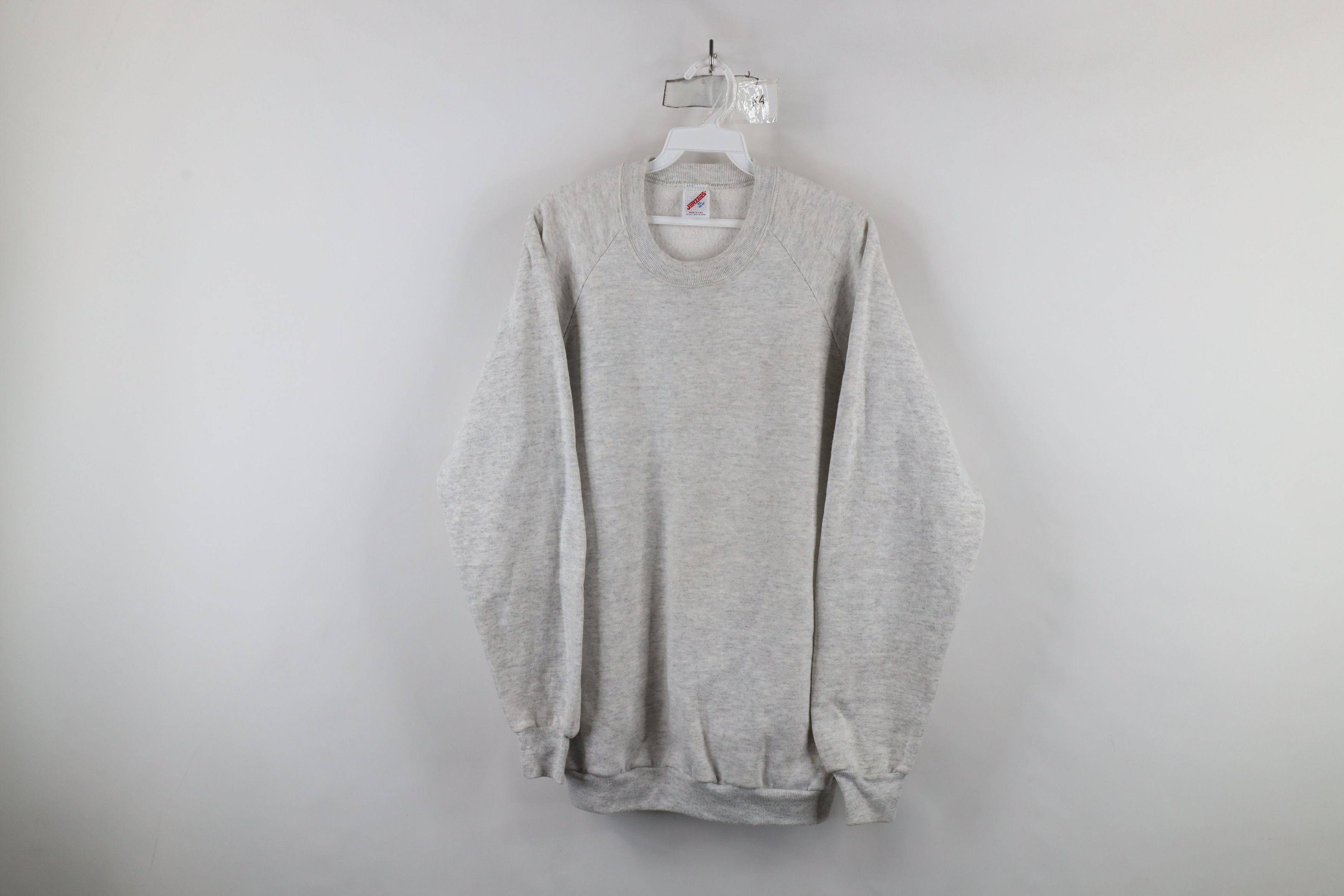 Vintage Vintage 90s Streetwear Crewneck Sweatshirt Heather Gray USA Size US XL / EU 56 / 4 - 1 Thumbnail