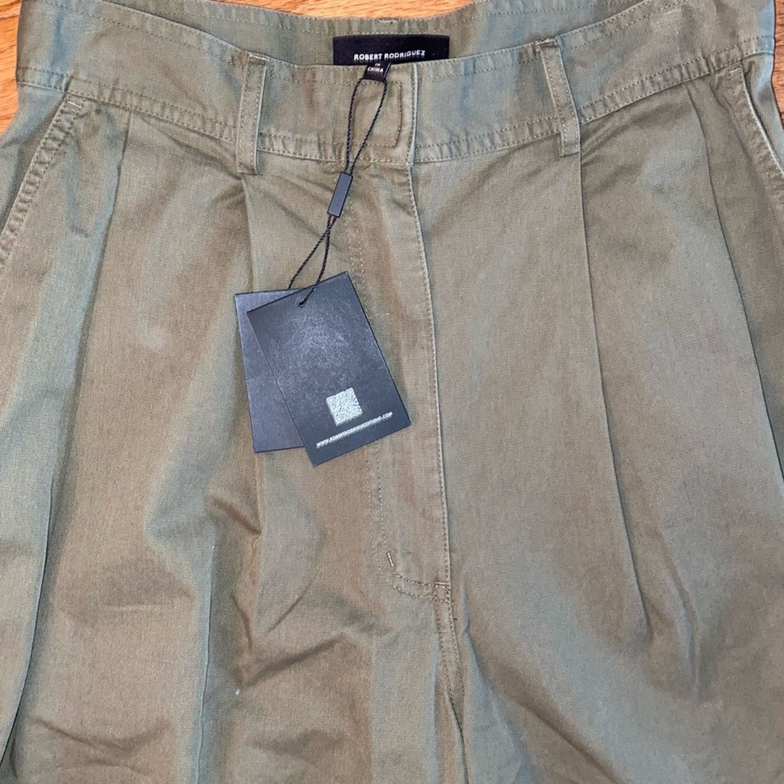 Robert Rodriguez New Robert Rodriguez $295 Maggie Twill Culottes Olive 4 Size 29" - 4 Thumbnail
