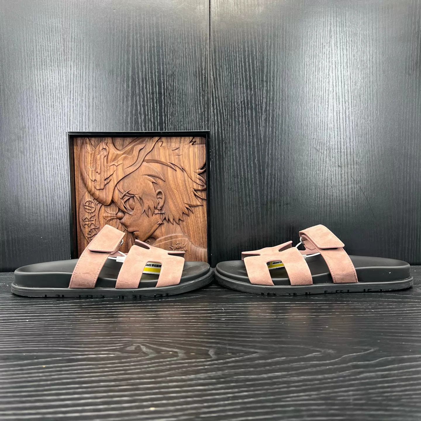 Hermes Hermès Chypre Black & Pink Shoes 38 Size US 7.5 / IT 37.5 - 3 Thumbnail