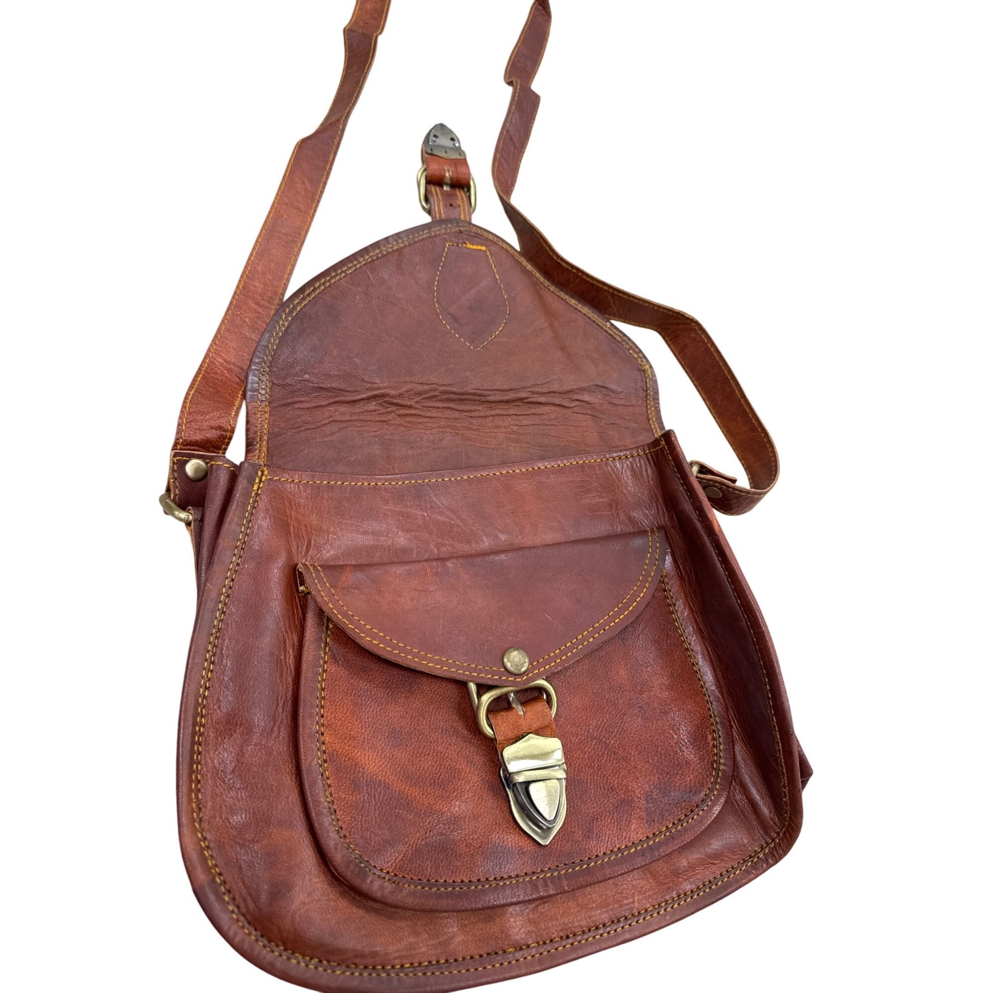 Vintage Firu womens Vintage Leather Handmade crossbody Purse 9x10 SK Size ONE SIZE - 9 Thumbnail
