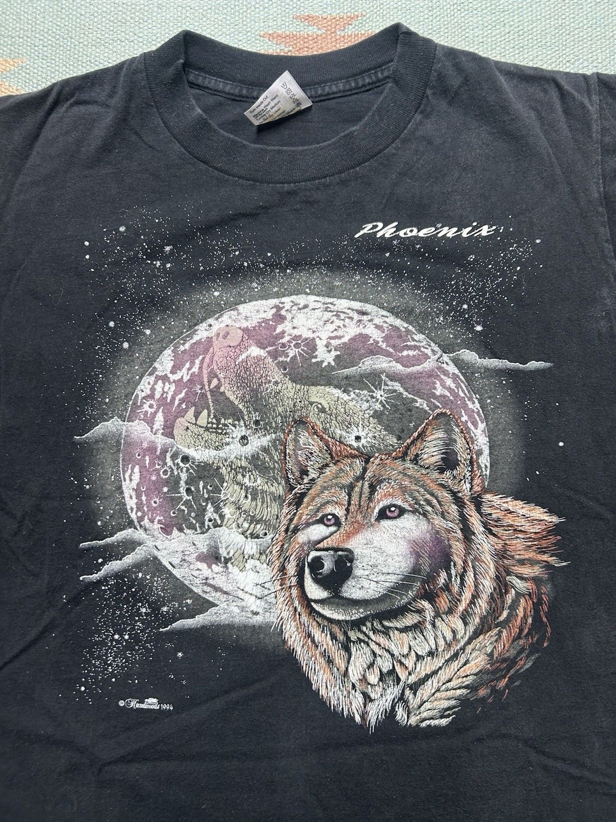 Vintage VTG 90s t shirt wolf animal nature moon Phoenix Arizona M Size US M / EU 48-50 / 2 - 2 Thumbnail