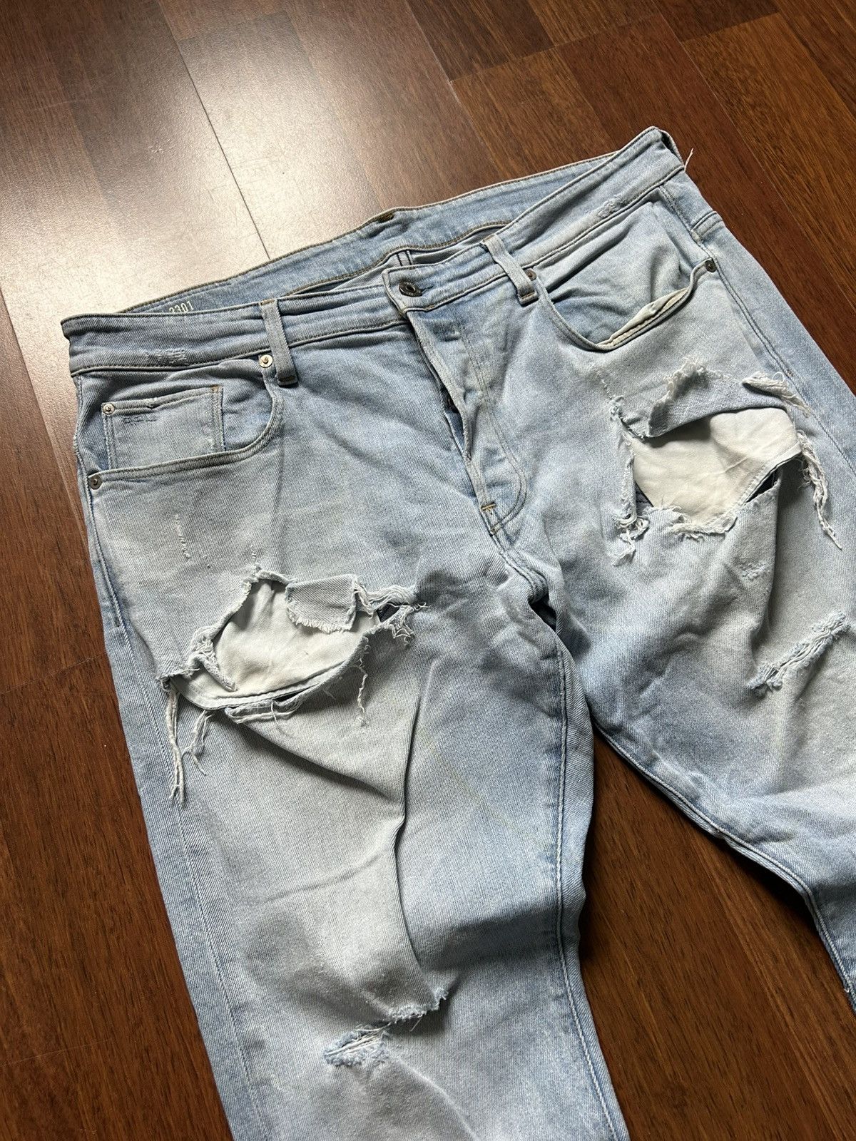 G-Star G-star Raw 3301 Tapered Distressed Blue Jeans Men’s Size 36 Size US 36 / EU 52 - 3 Thumbnail