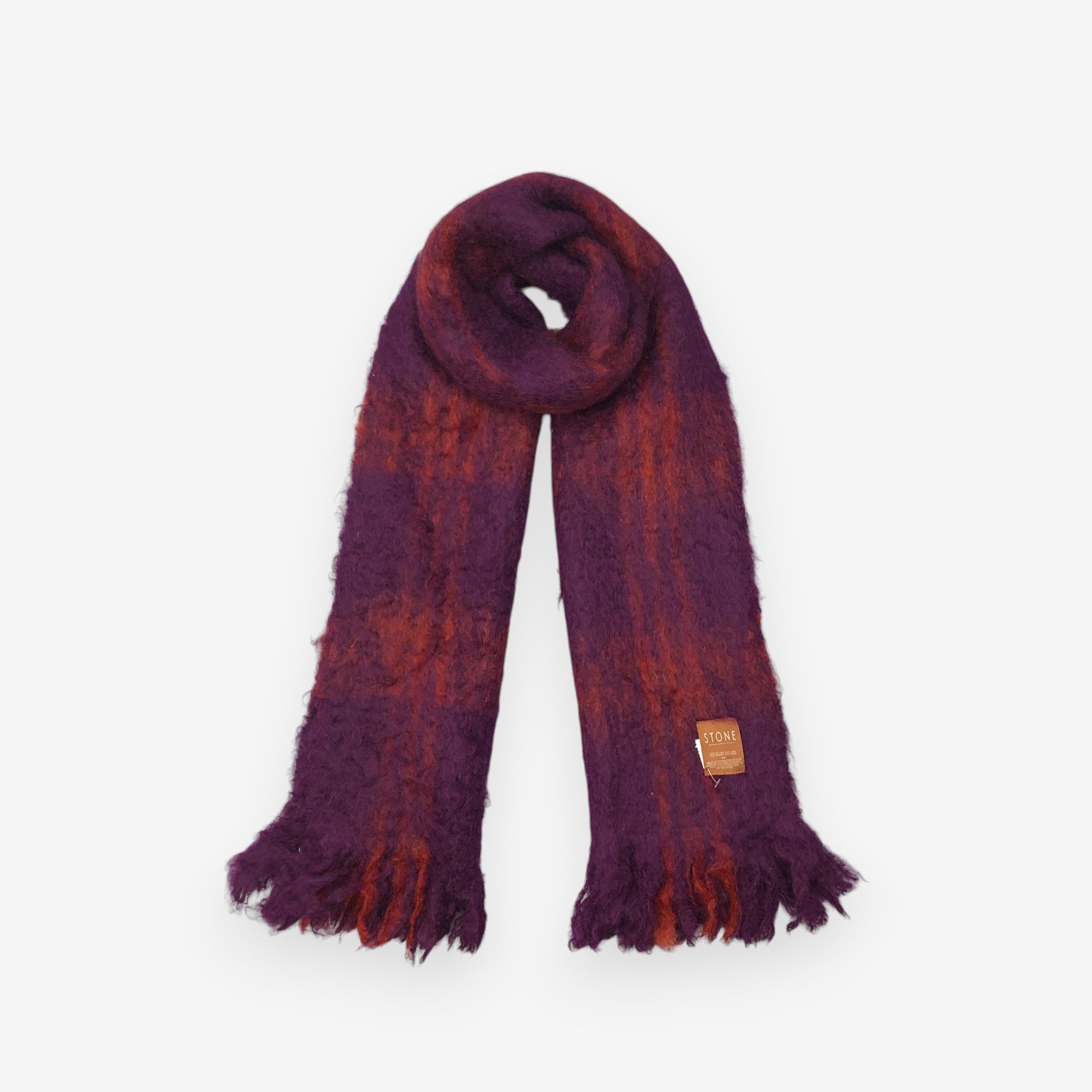Japanese Brand Vintage Stone Scarf Muffler Wool Mohair Scarves - FP80276 Size ONE SIZE - 1 Thumbnail
