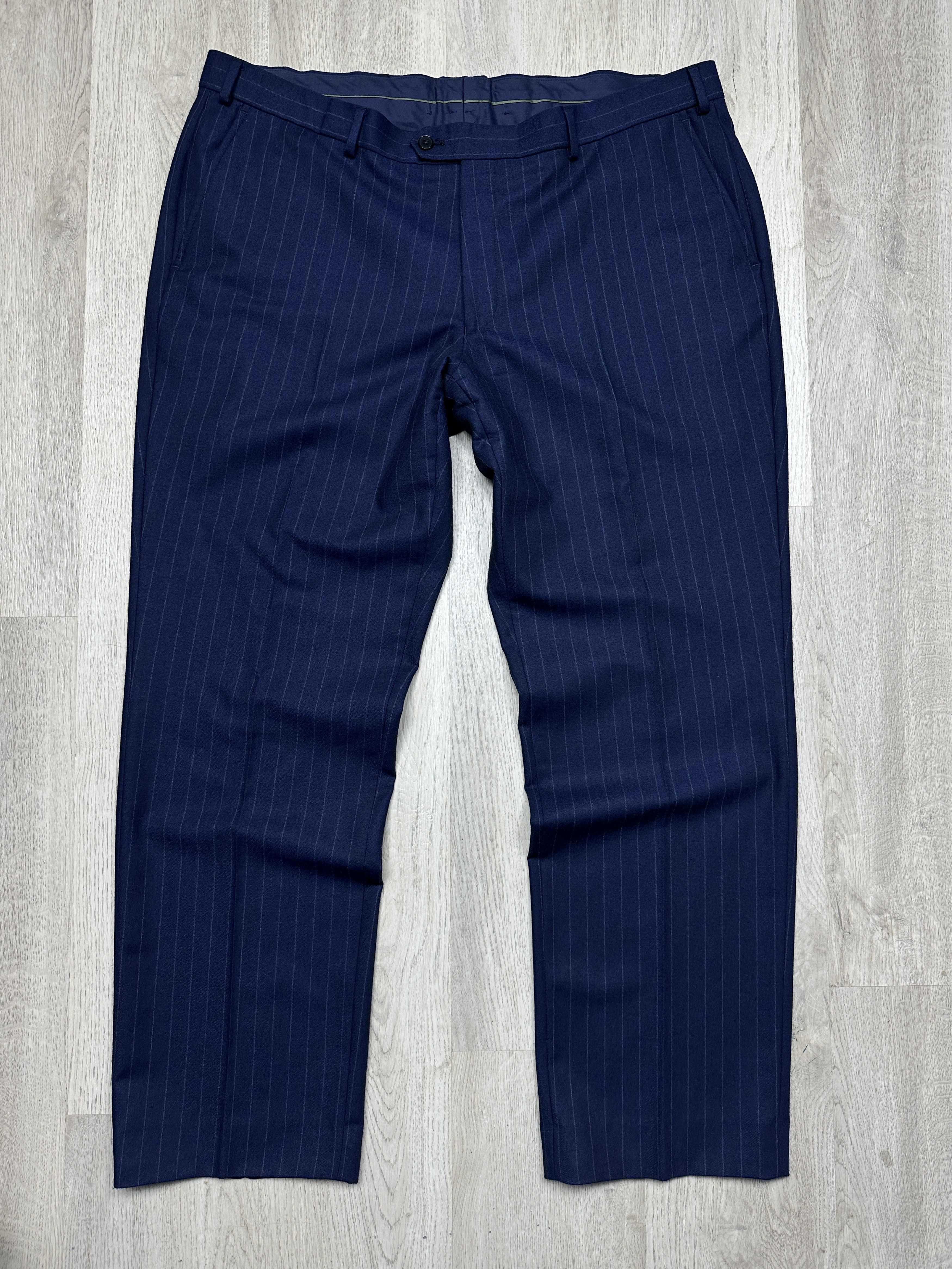 Charles Tyrwhitt Charles Tyrwhitt Mens Striped Wool Suit Blazer 44L Pants 40R Size 44L - 8 Thumbnail