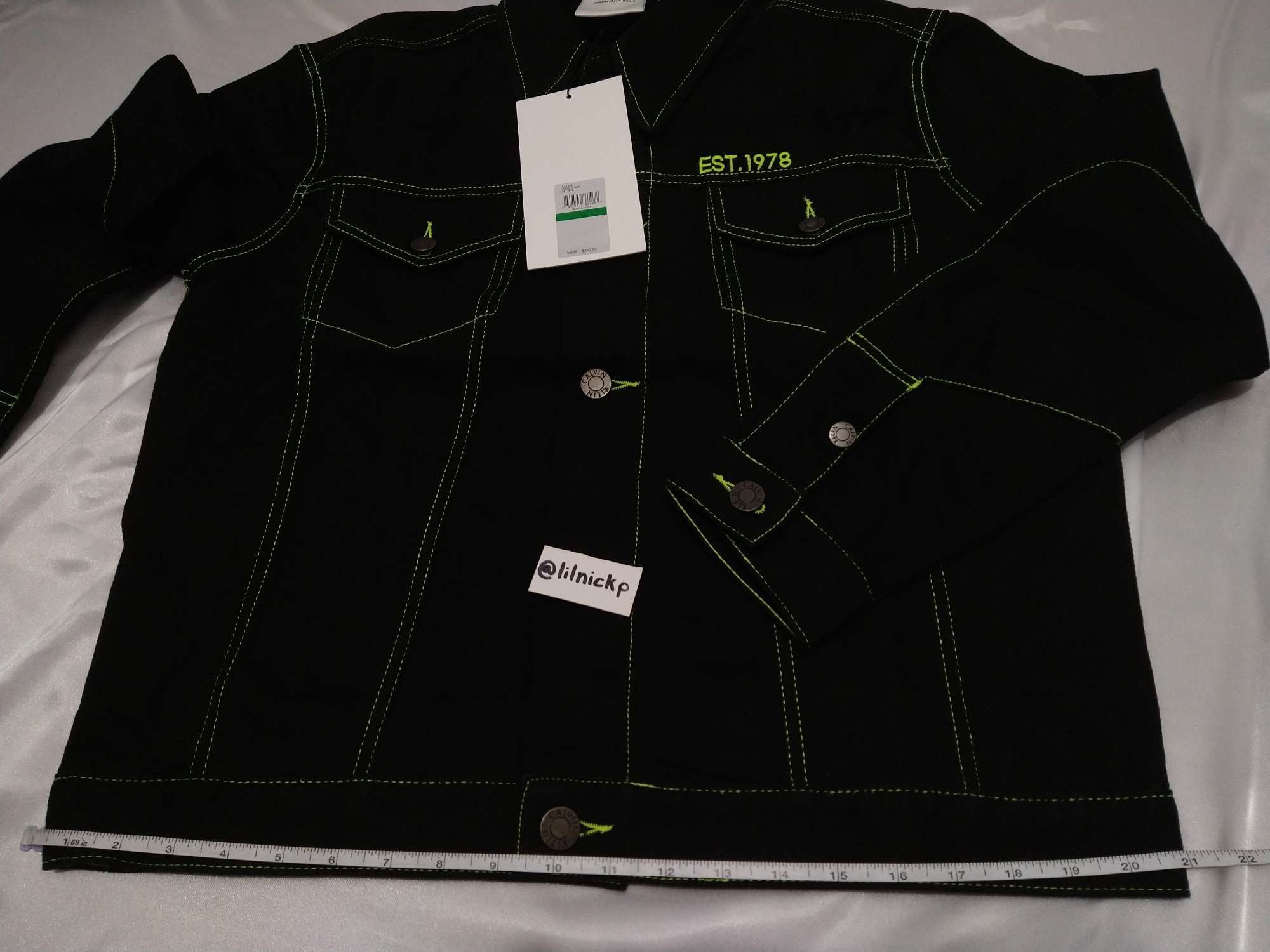 Calvin Klein 205W39NYC EST. 1978 Black Hole Denim Trucker Jacket Size US L / EU 52-54 / 3 - 8 Thumbnail