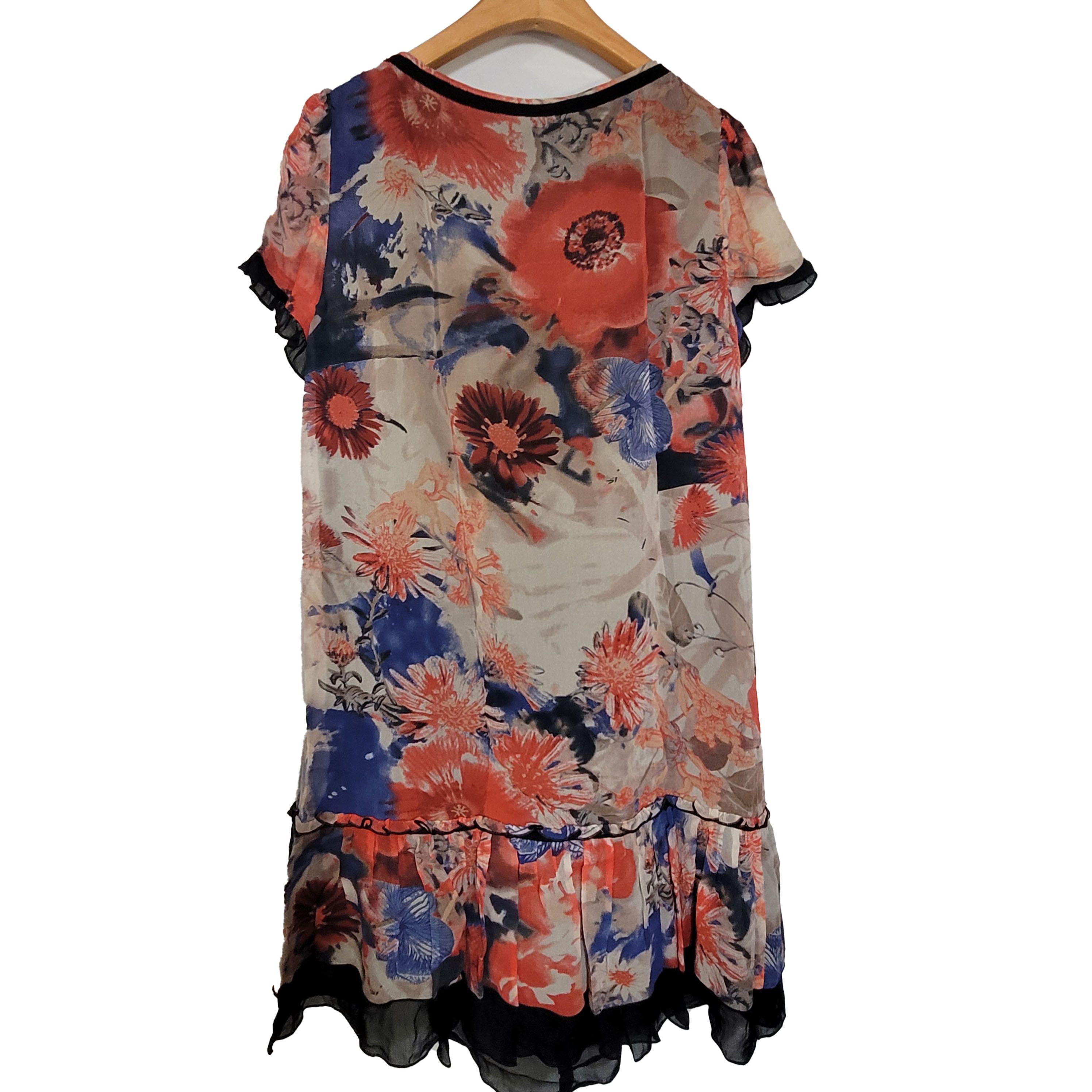 Other Women's 100% Silk Size S Short Sleeve Tank Dress SCK287 Size S / US 4 / IT 40 - 3 Thumbnail