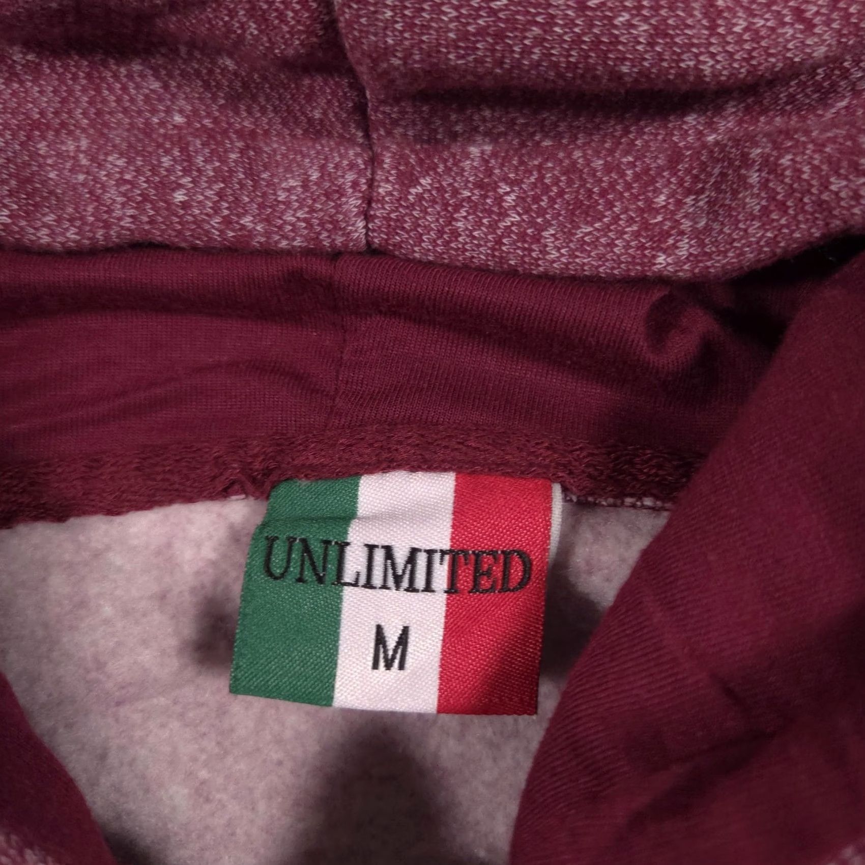 Vintage Unlimited Hoodie Womens M Red Zip Fleece Sweatshirt ROMA Italy Flag Logo Size M / US 6-8 / IT 42-44 - 7 Thumbnail