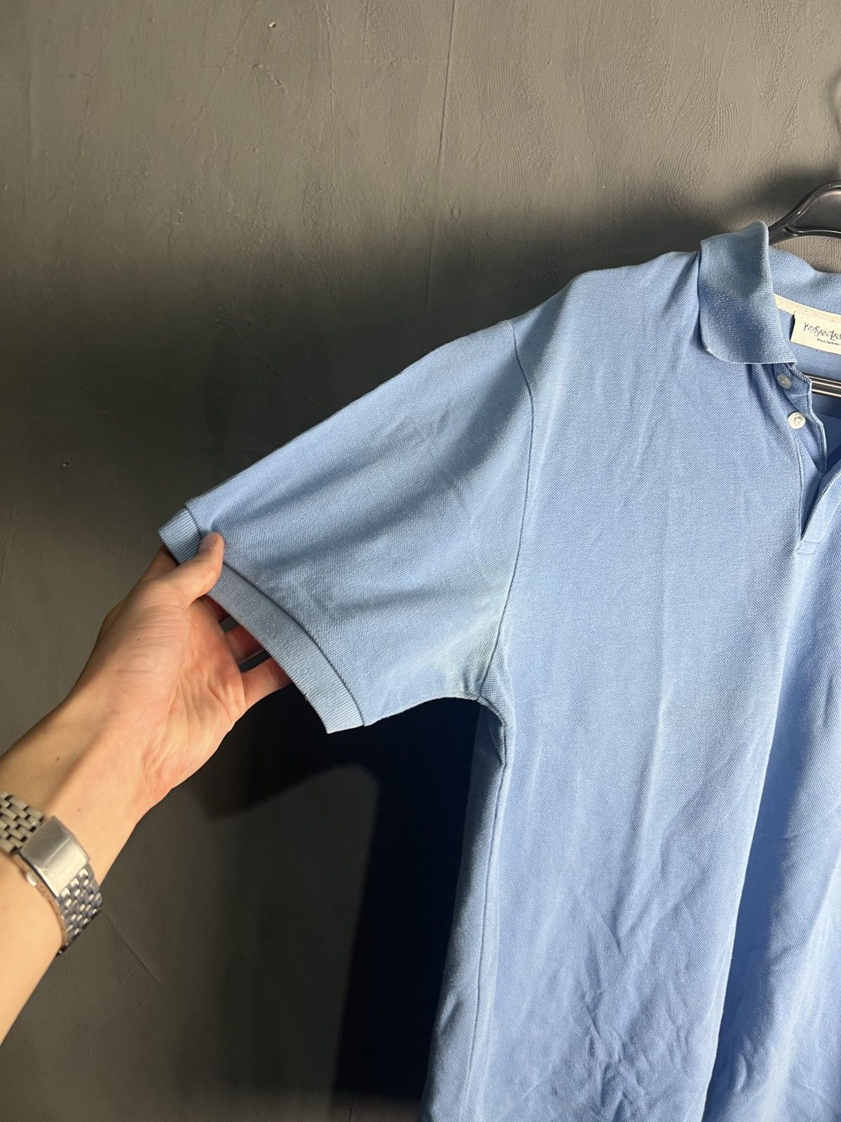 Yves Saint Laurent Vintage Yves Saint Laurent YSL Polo T Shirt Luxury Blue Size US L / EU 52-54 / 3 - 2 Thumbnail