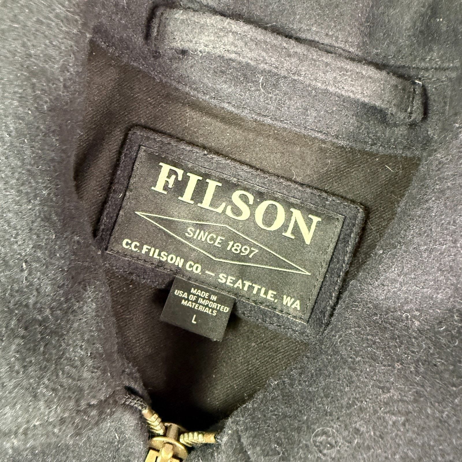 Filson Filson Mackinaw Work Jacket Mens L Navy Blue Wool Full Zip Size US L / EU 52-54 / 3 - 3 Thumbnail