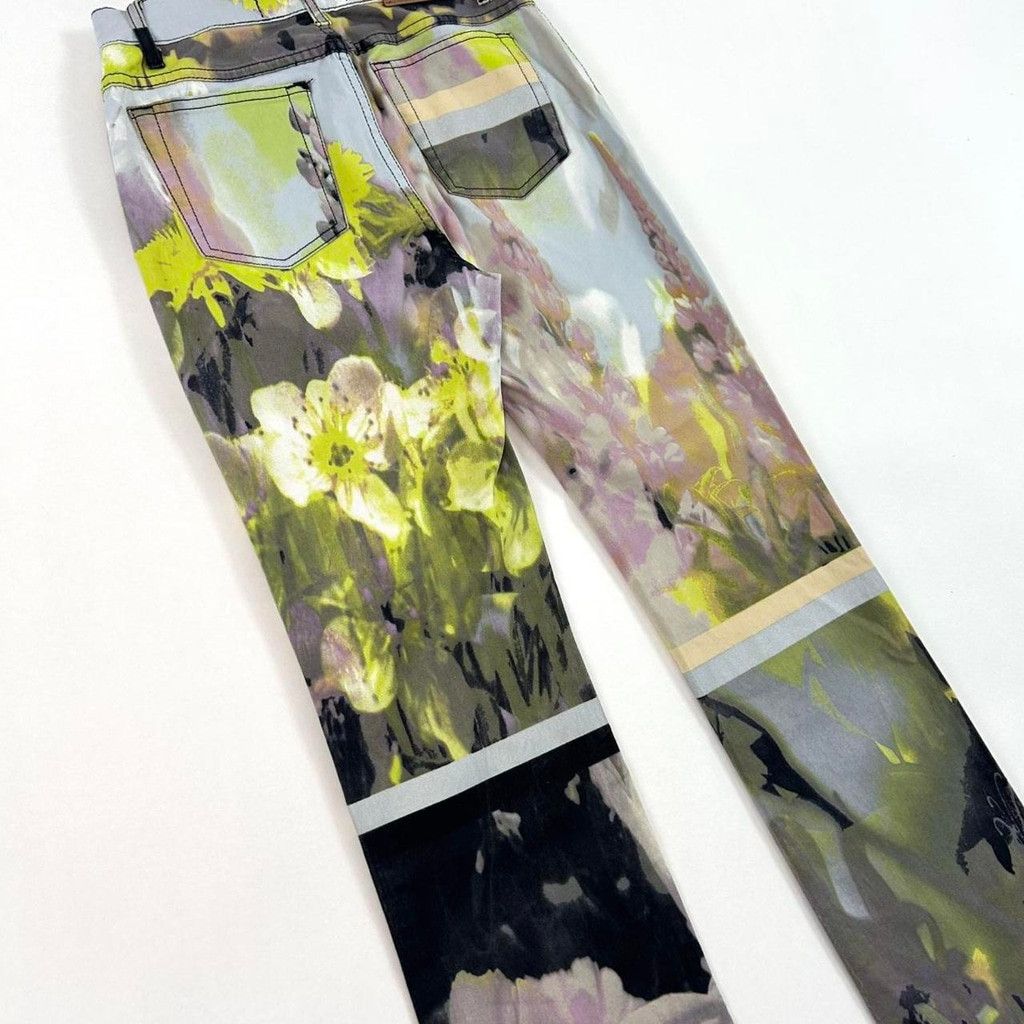 Just Cavalli y2k Cavalli yellow and purple floral print cyber style jeans Size 27" / US 4 / IT 40 - 5 Thumbnail
