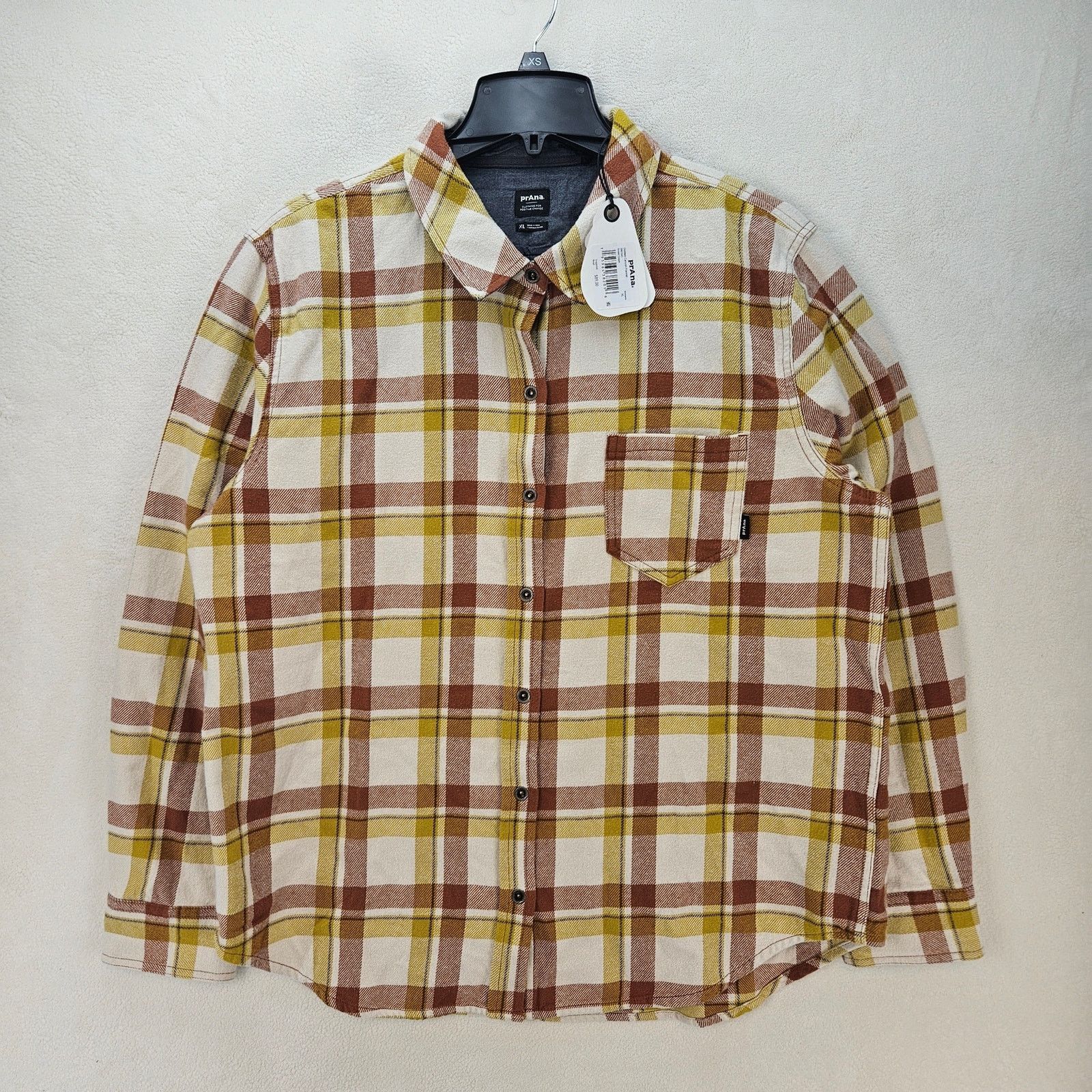 Prana PRANA WOMEN'S XL GOLDEN CANYON FLANNEL SWEET CREAM PLAID Size XL / US 12-14 / IT 48-50 - 1 Thumbnail