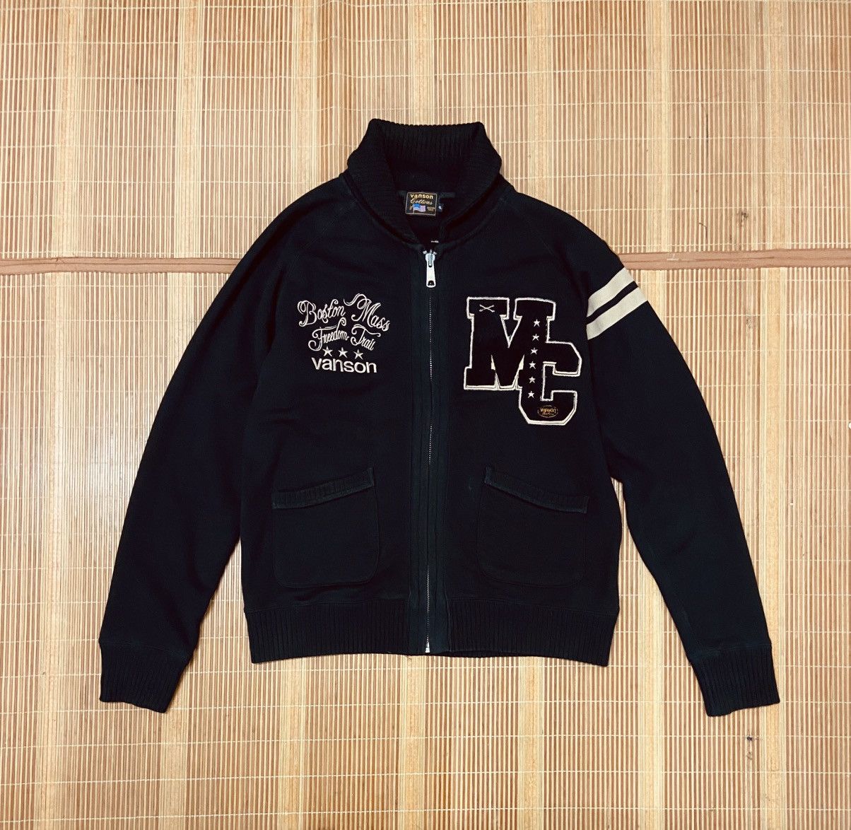 Vanson Leathers VANSON COTTON BOSTON MASS ZIPPER SWEATER Size US XL / EU 56 / 4 - 1 Thumbnail