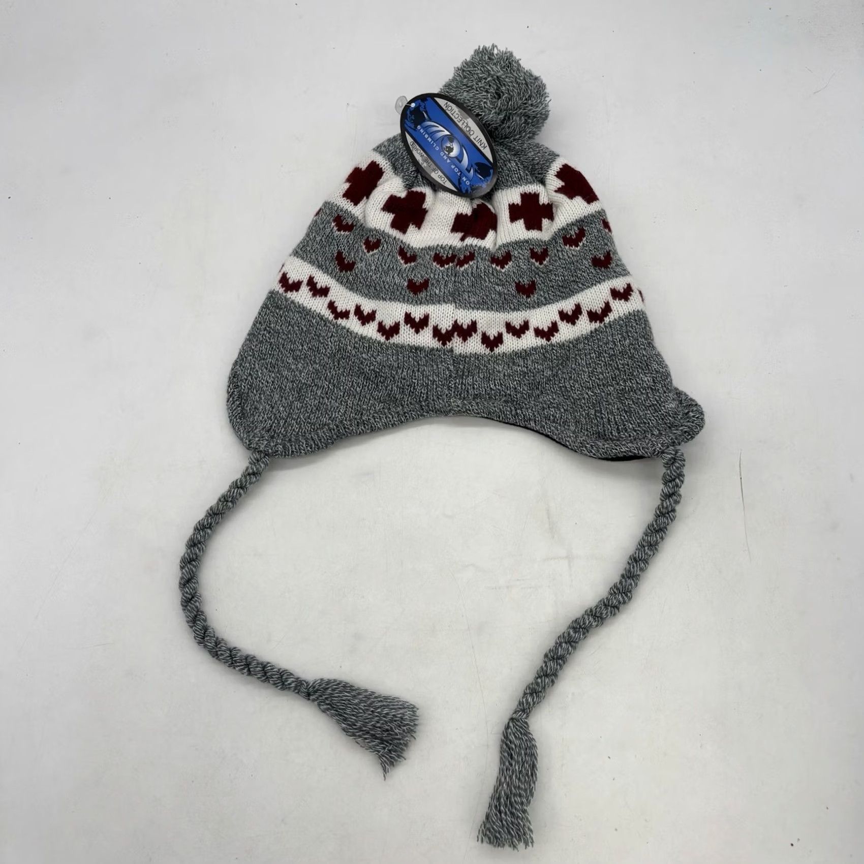 Top Of The World VINTAGE UMass Lowell River Hawks Beanie OSFA Pom Knit Hat Cuffed Tassels NCAAA NWT Top of the World Men Knit Hat Gray Beanie Size ONE SIZE - 6 Thumbnail