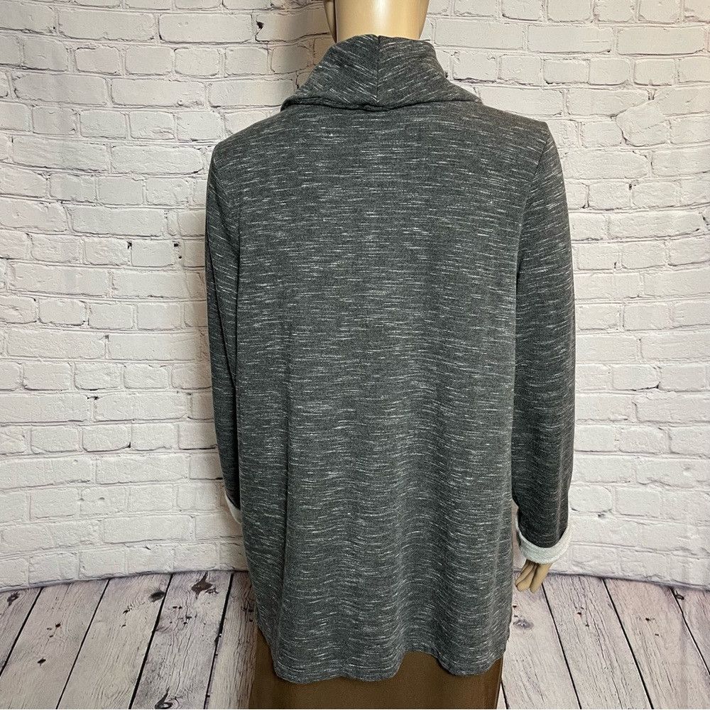 Chicos Chico's Cowl Neck Grey Mélange Sweater Sweatshirt Size 2 US Size L / US 10 / IT 46 - 7 Thumbnail