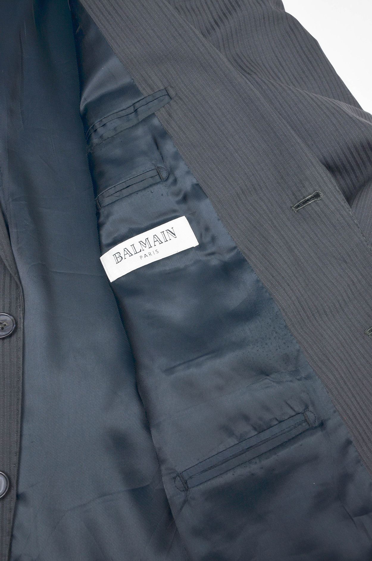Balmain Balmain Paris Classic Blazer – Gray Pinstripe – Size 48R Size 48R - 8 Thumbnail