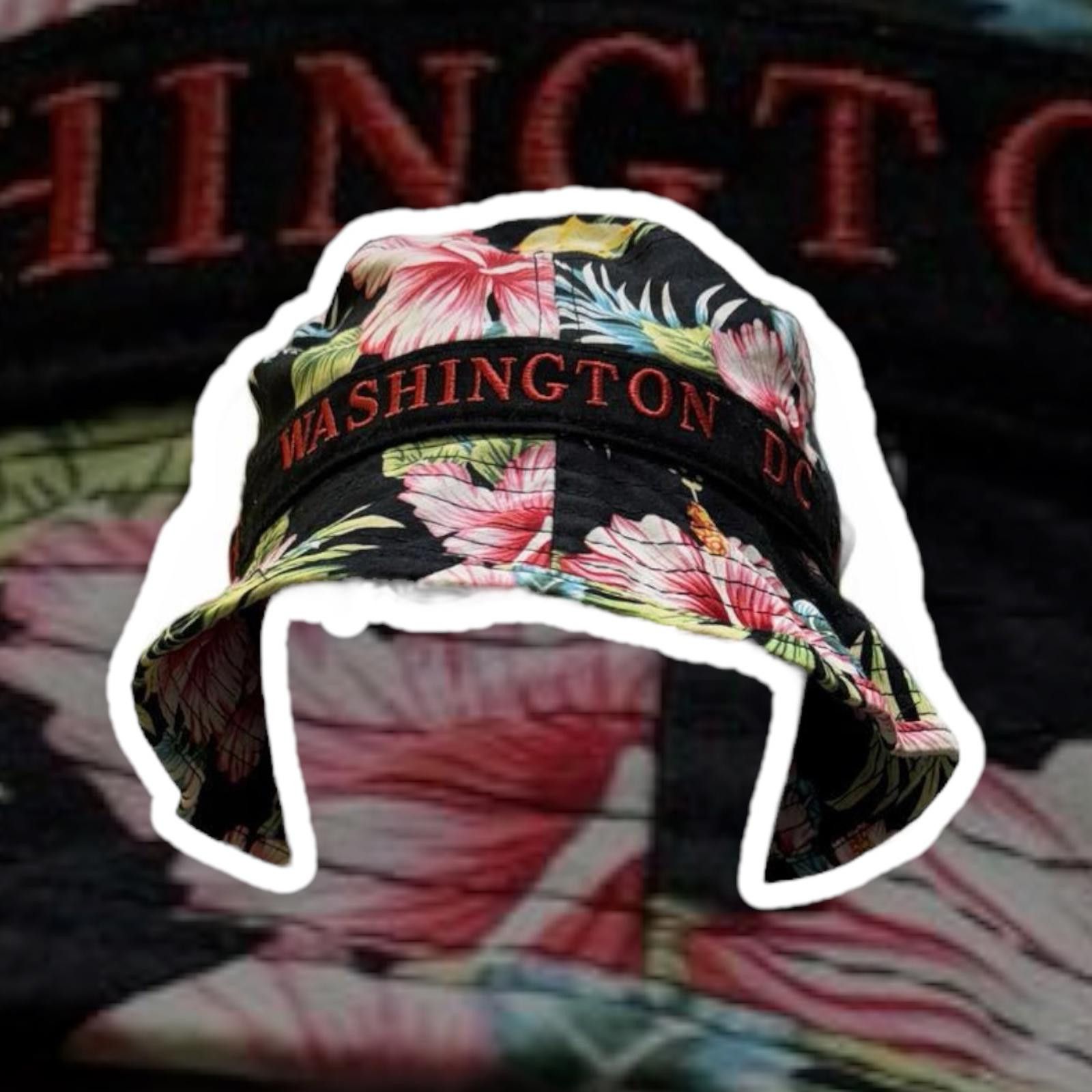 Designer Floral Pattern Washington DC Bucket Hat Size ONE SIZE - 1 Thumbnail