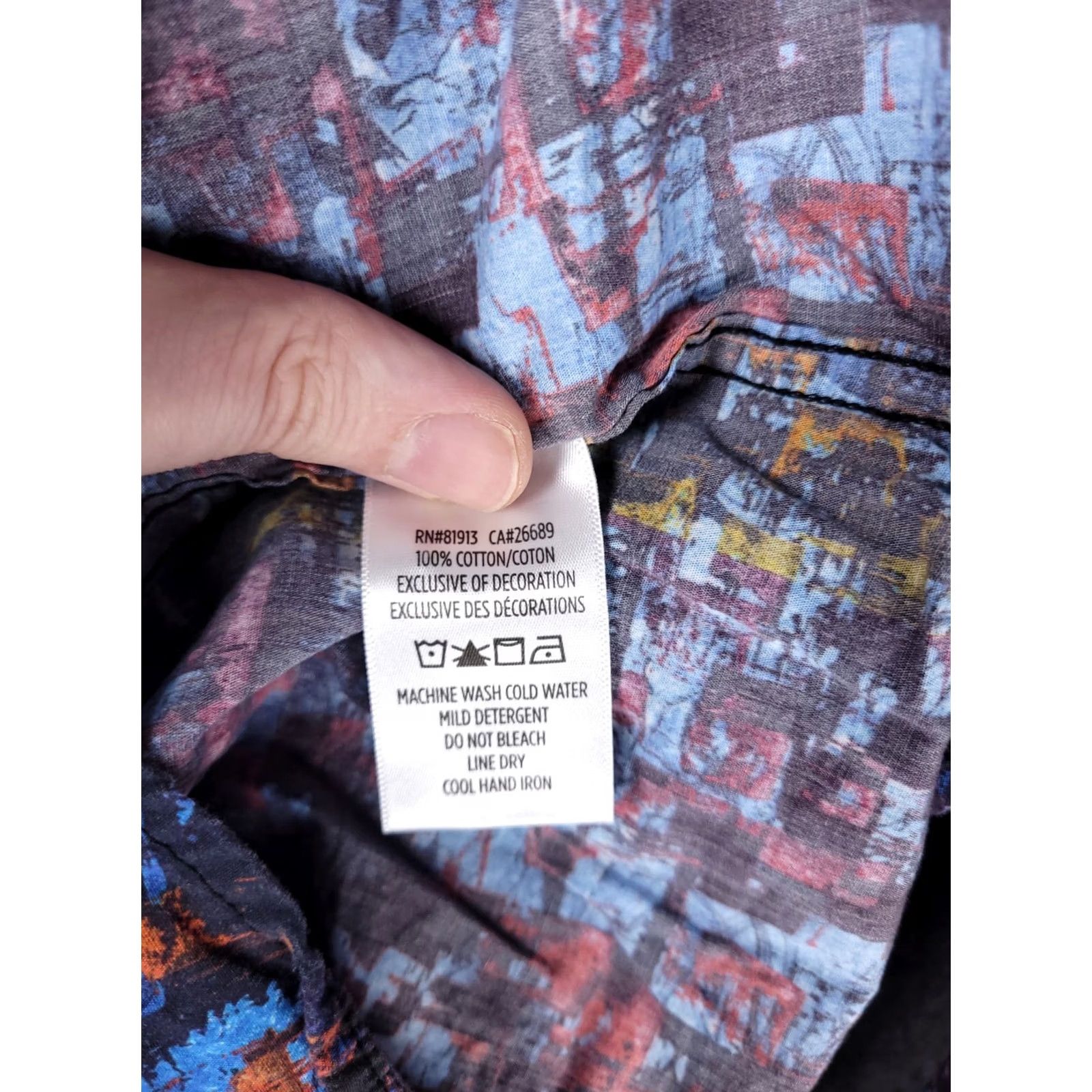 Robert Graham Robert Graham Shirt Men L Geometric Abstract Art - Button-Up, Long Sleeve, Collared, Spread Collar, Multicolor Cotton, Regular Fit, Machine Washable Size US L / EU 52-54 / 3 - 6 Thumbnail
