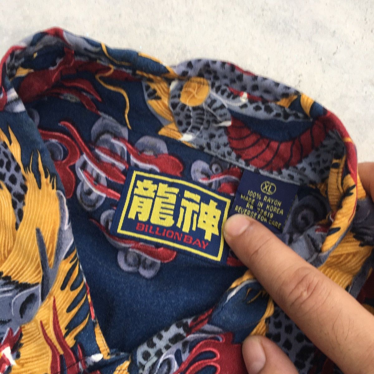 Japanese Brand × Spiritual Gangster Japanese BILLION BAY Mafia Buttons Up Rayon Shirt Size US XL / EU 56 / 4 - 8 Thumbnail