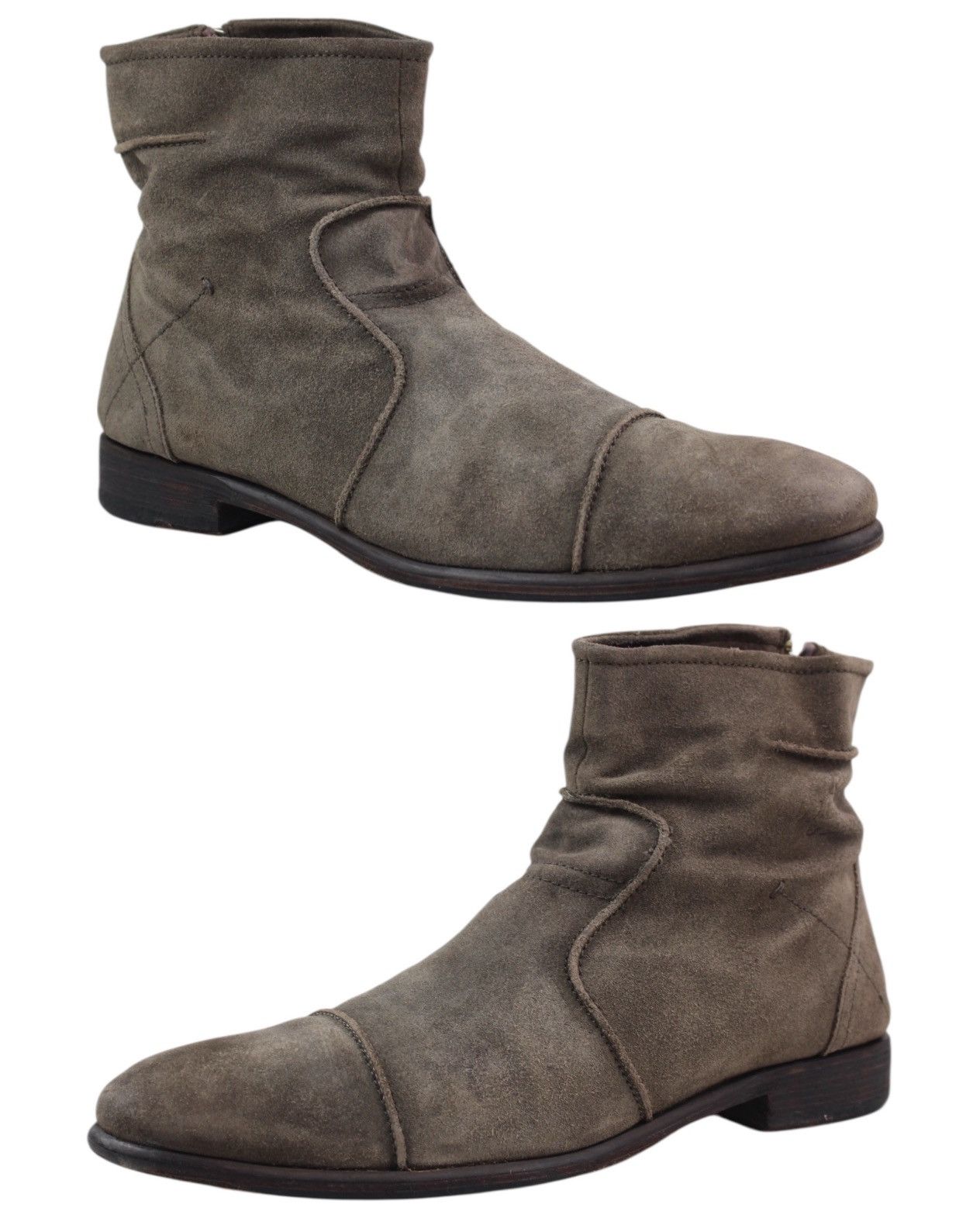 If Six Was Nine 2000S BLACKSTONE CARIBOU SUEDE CAP-TOE ZIP BOOTS Size US 11 / EU 44 - 3 Thumbnail