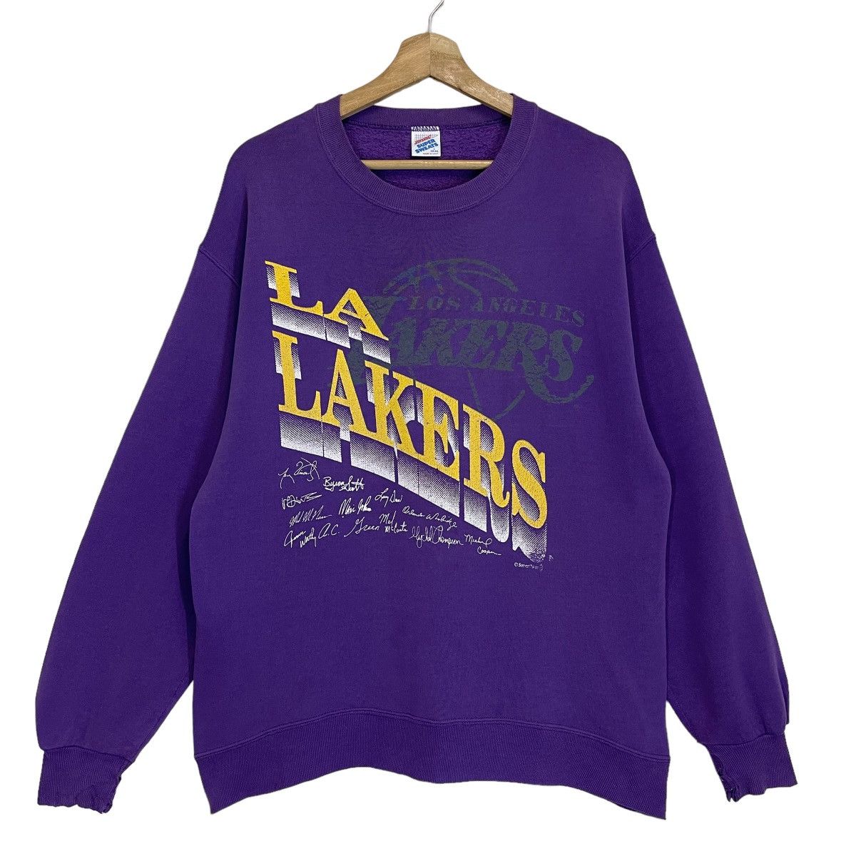 NBA Vintage 90s NBA Los Angeles Lakers Big Logo Sweatshirt Size US M / EU 48-50 / 2 - 1 Thumbnail