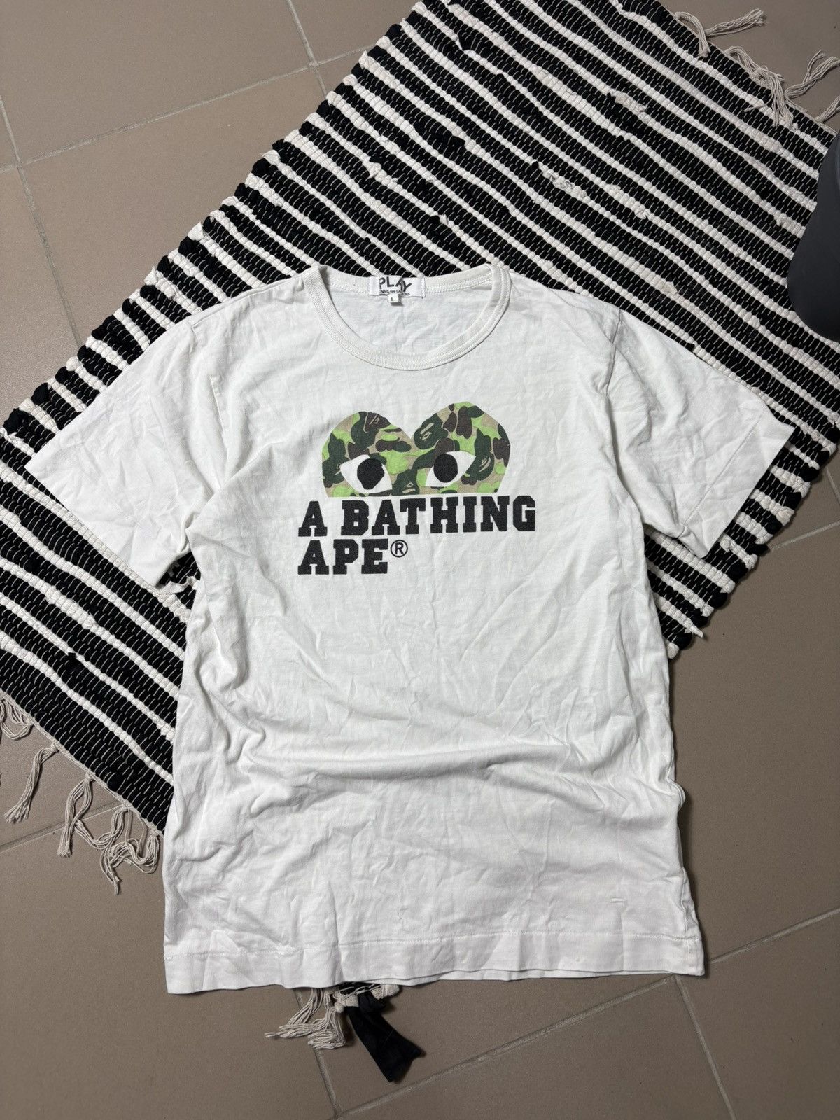 Bape × Comme des Garcons BAPE X CDG Osaka Pocket Tee White | Grailed