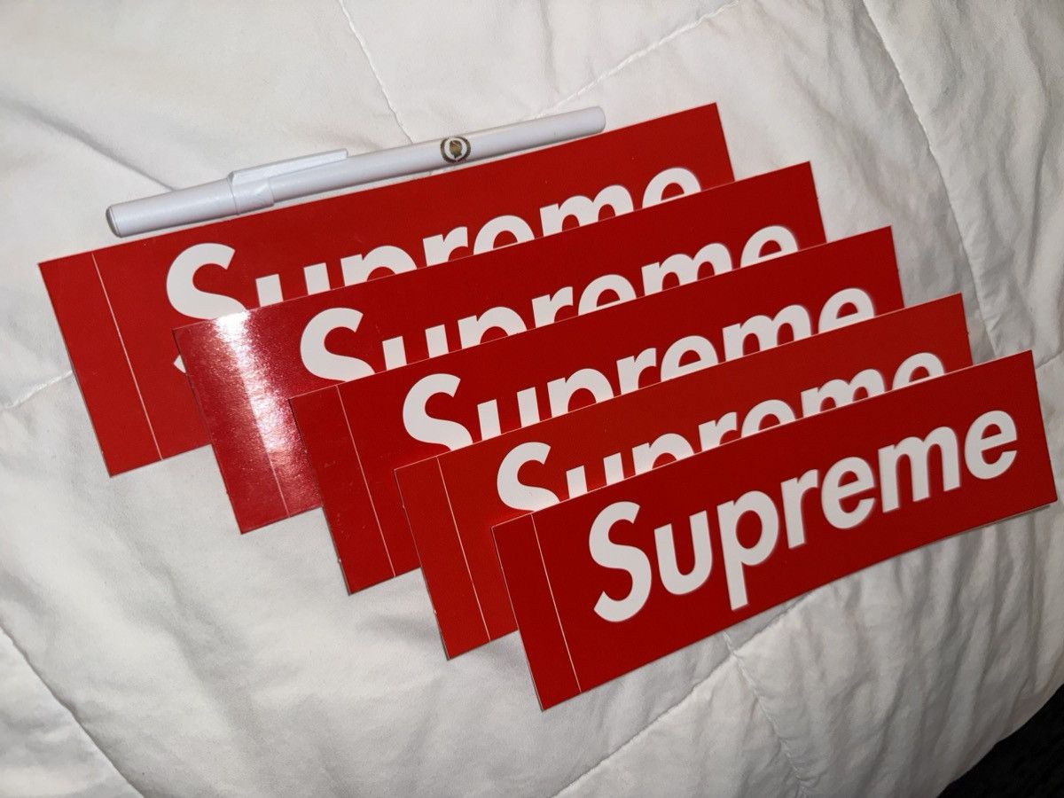 Supreme 5 total SUPREME Red Box Logo Bumper Stickers Decals 2.2x7.6” Size ONE SIZE - 2 Thumbnail