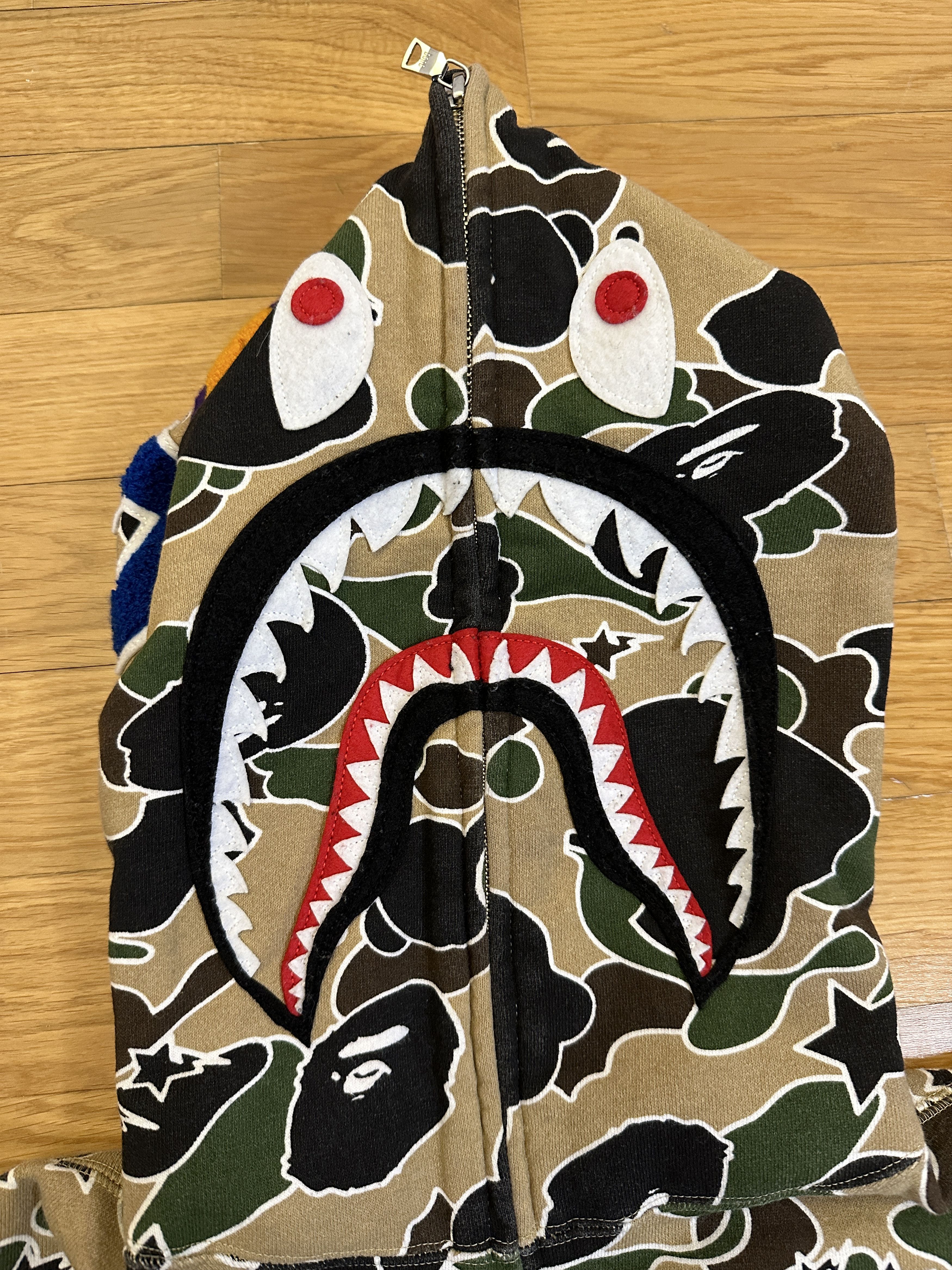 Bape BAPE Shark Full Zip Hoodie Beige Camo Size US M / EU 48-50 / 2 - 1 Thumbnail