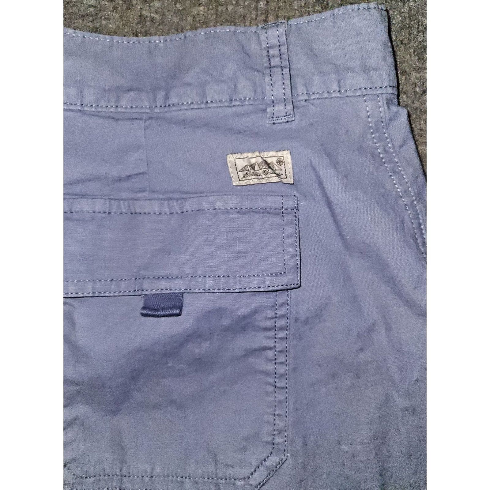 Eddie Bauer VINTAGE Eddie Bauer Chino Hiking Pants Women's 8 Blue Rip Stop Straight Mid Rise Pockets Stretch Easy Care Mens Womens Girls Boys Size 30" / US 8 / IT 44 - 7 Thumbnail