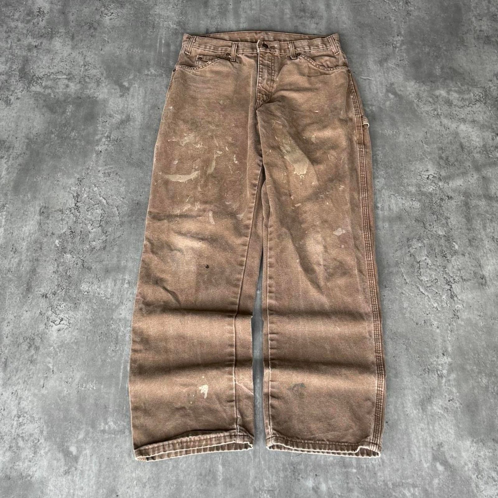Carhartt × Carhartt Wip × Dickies Vintage Y2K Faded Brown Carhartt Style Carpenter Skate Pants Size US 31 - 2 Thumbnail