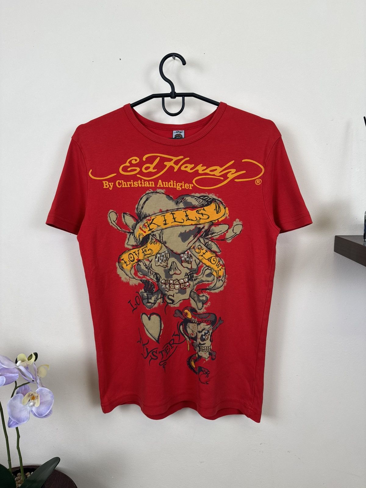 Ed Hardy Vintage Ed Hardy T shirt Women Top Heart Red Tattoo Sz S Y2K Size S / US 4 / IT 40 - 2 Thumbnail
