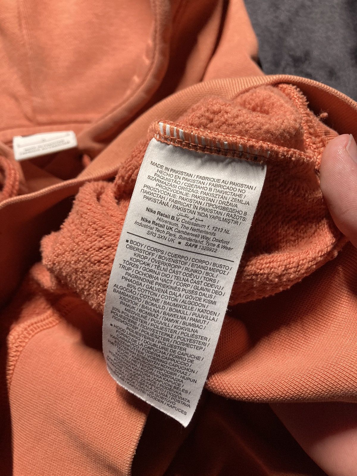 Nike × Vintage ⛩️ Nike Hoodie Center Logo Vintage Y2K Baggy Faded orange Size US L / EU 52-54 / 3 - 6 Thumbnail
